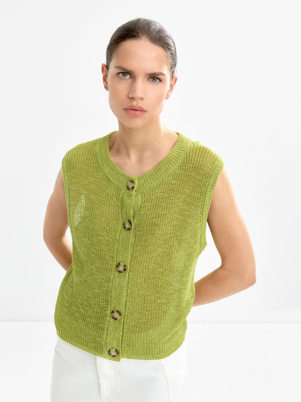 Knit Vest With Buttons