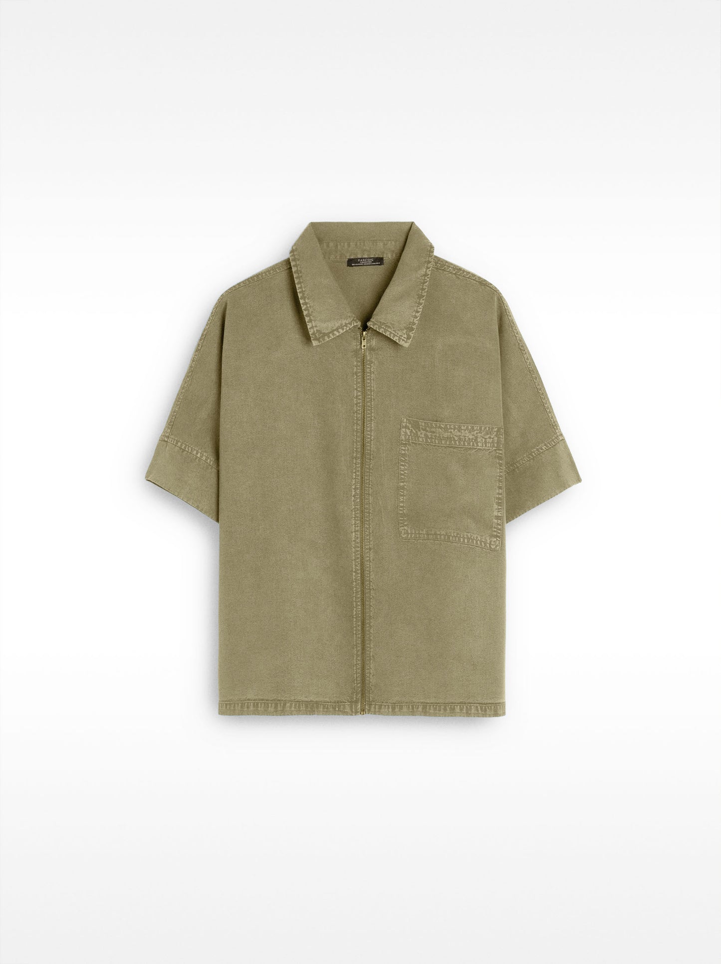 Shirt With Zip Fastening And Pocket