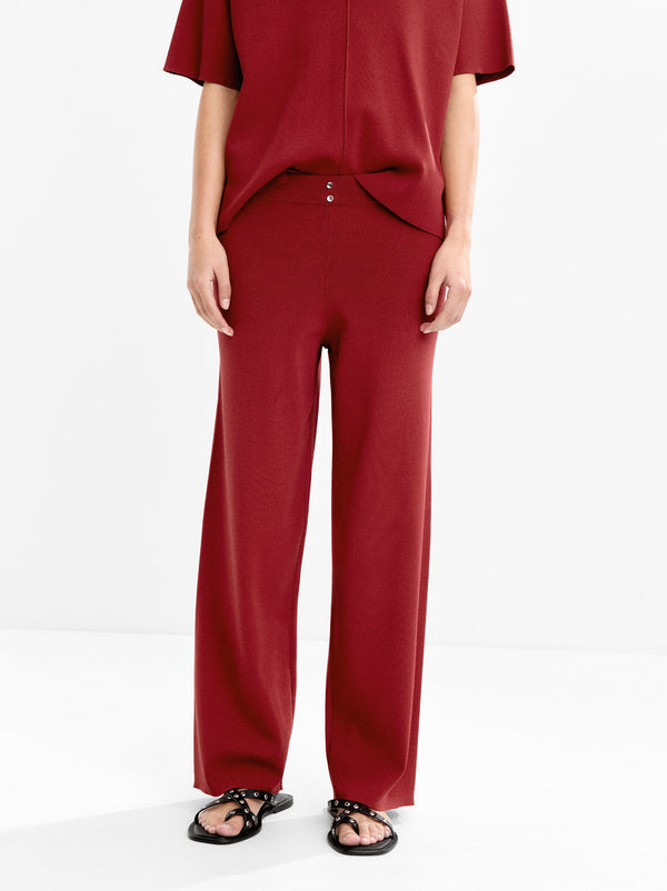 Elastic Waist Knit Trousers