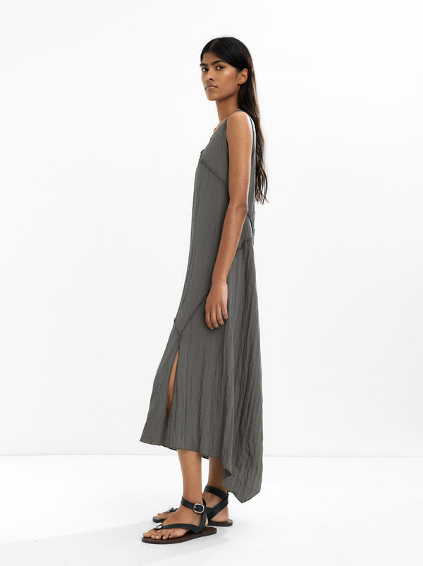 Wrinkled Effect Midi Dress