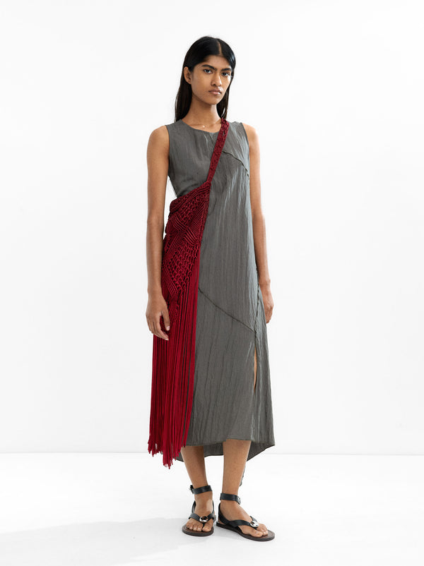 Wrinkled Effect Midi Dress