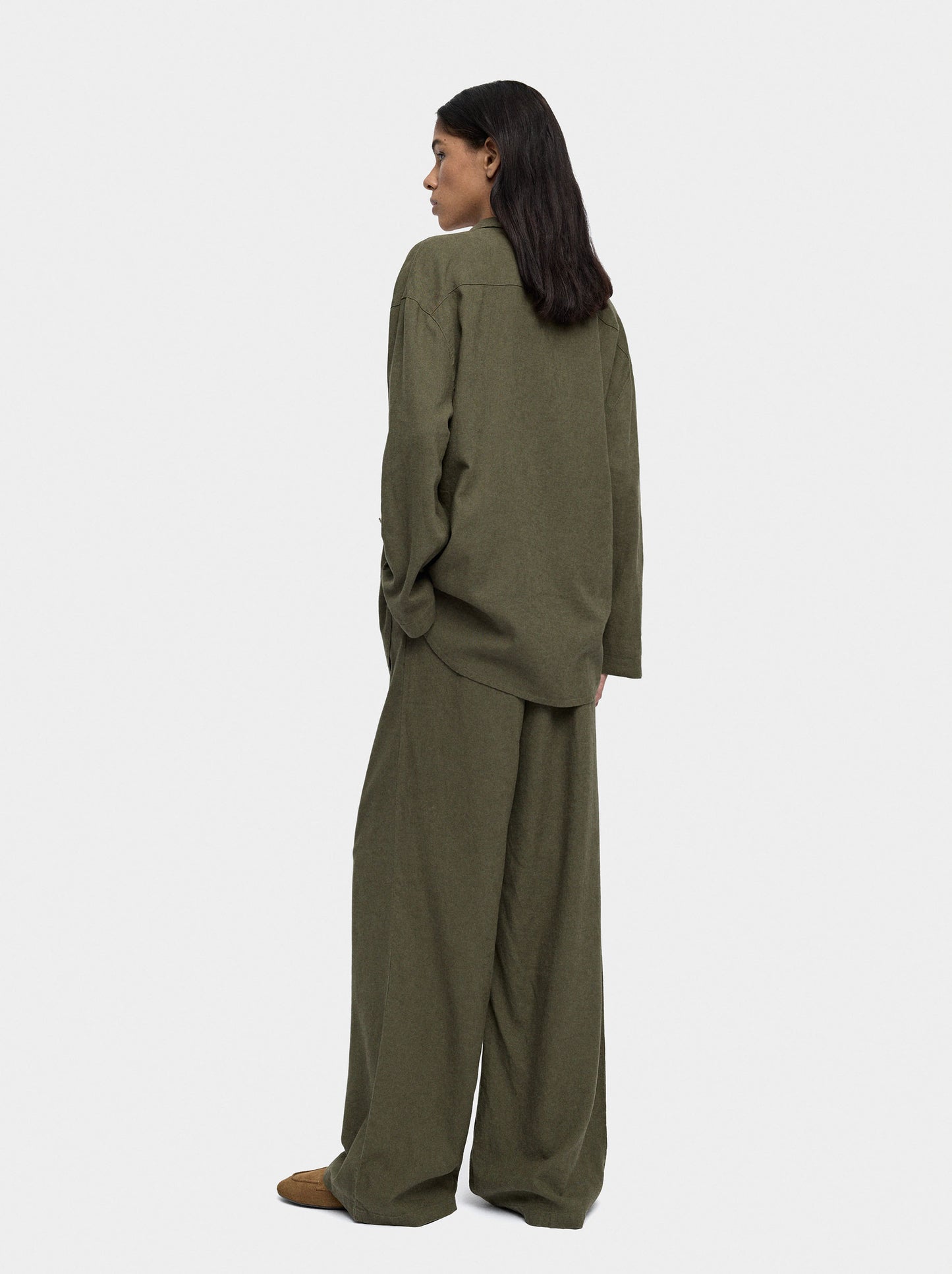 Linen-Blend Shirt With Pocket