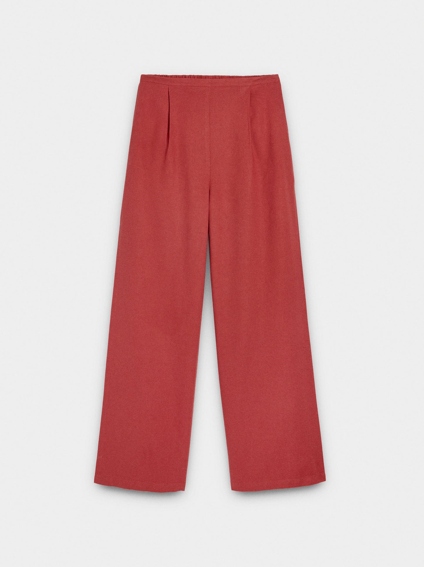 Linen-Blend Trousers With Elastic Waistband
