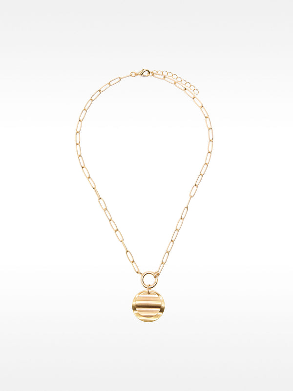 Round Pendant Link Necklace