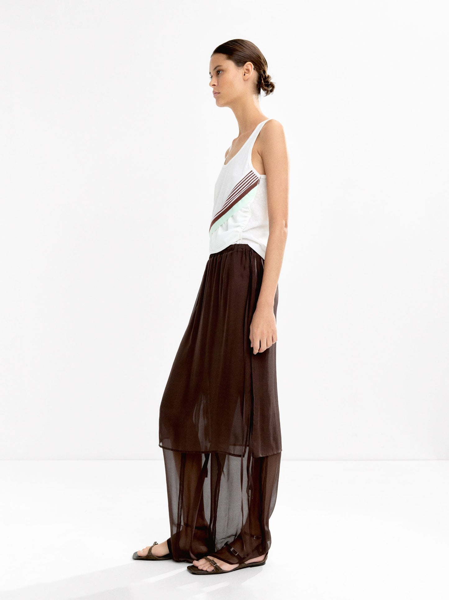 100% Silk Pants With Elastic Waistband