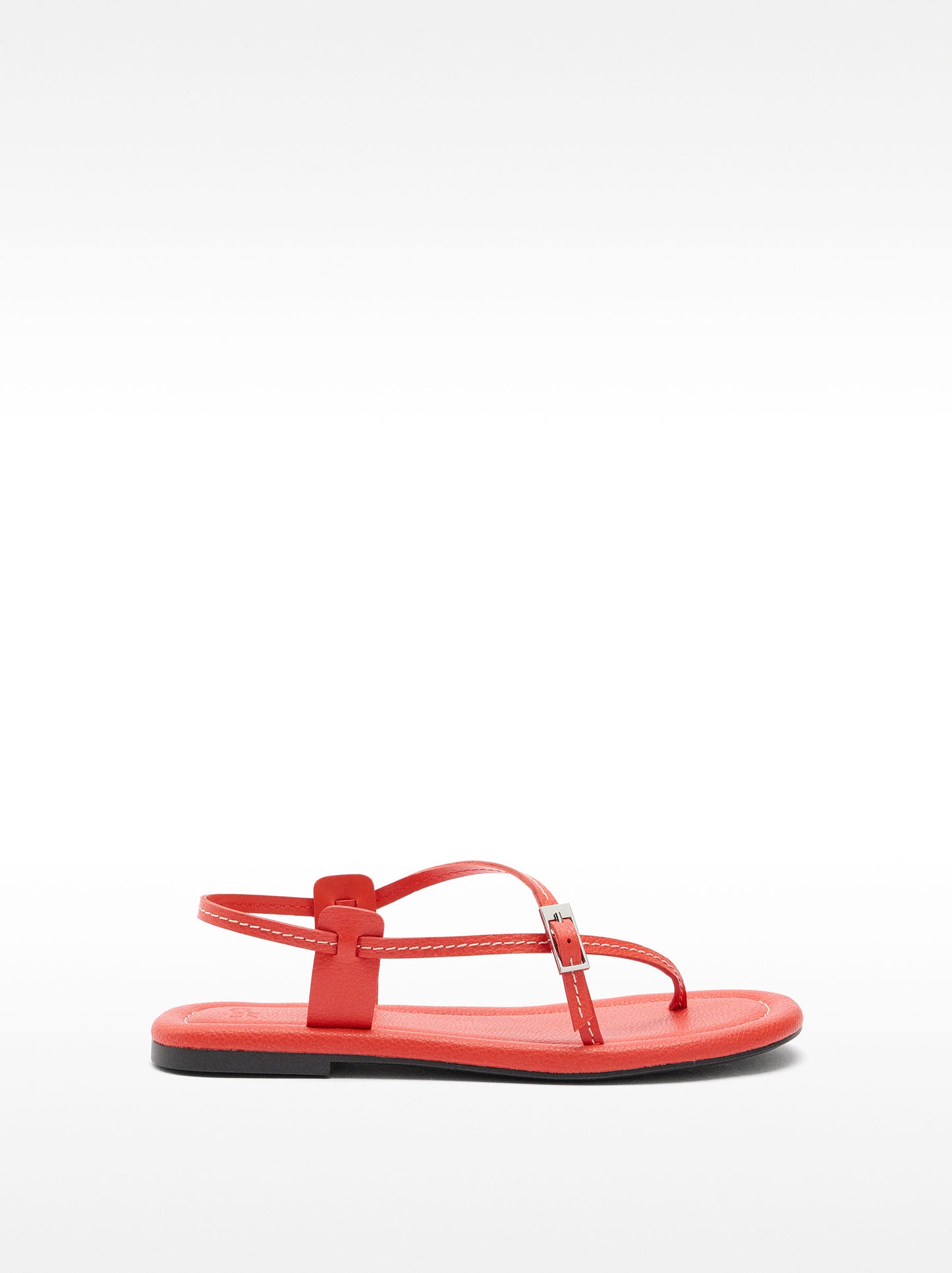Flat Leather Sandals With Thin Straps