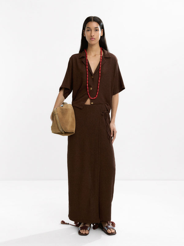 Trousers With Crossover And Texture