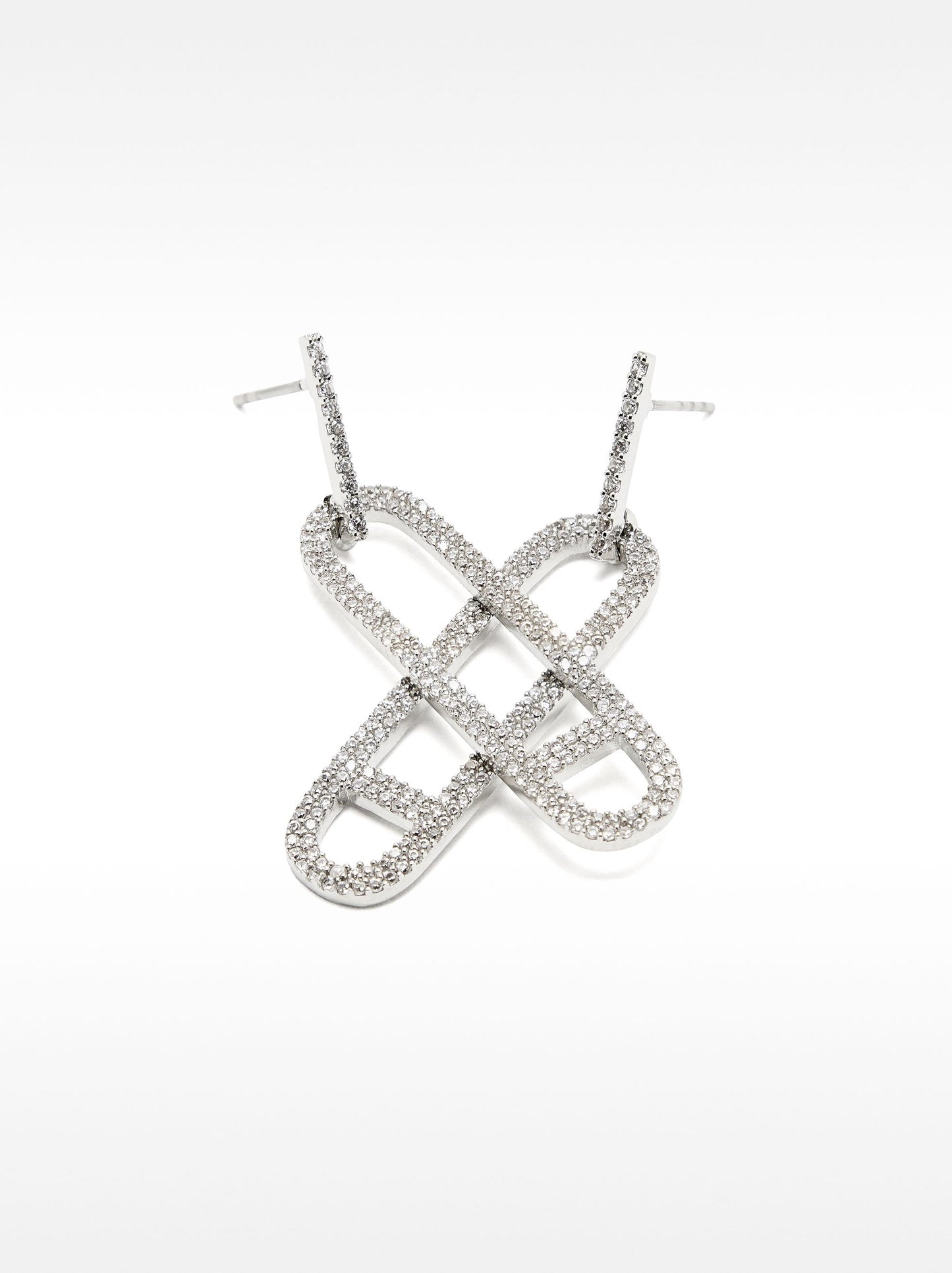 Elongated Earrings With Zirconia