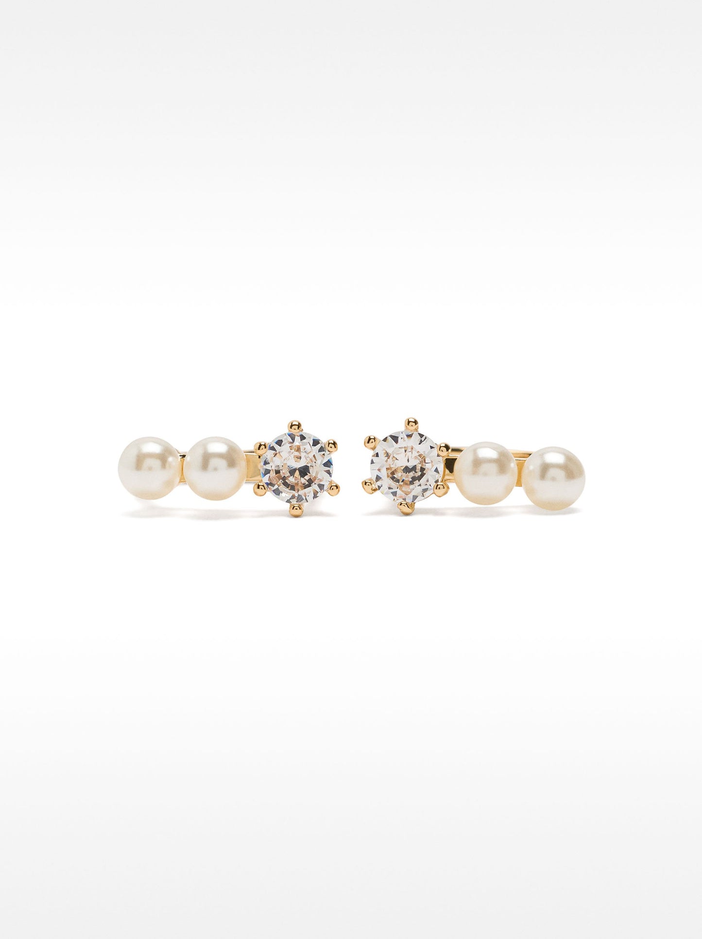 Hoop Earrings With Pearls And Zirconia