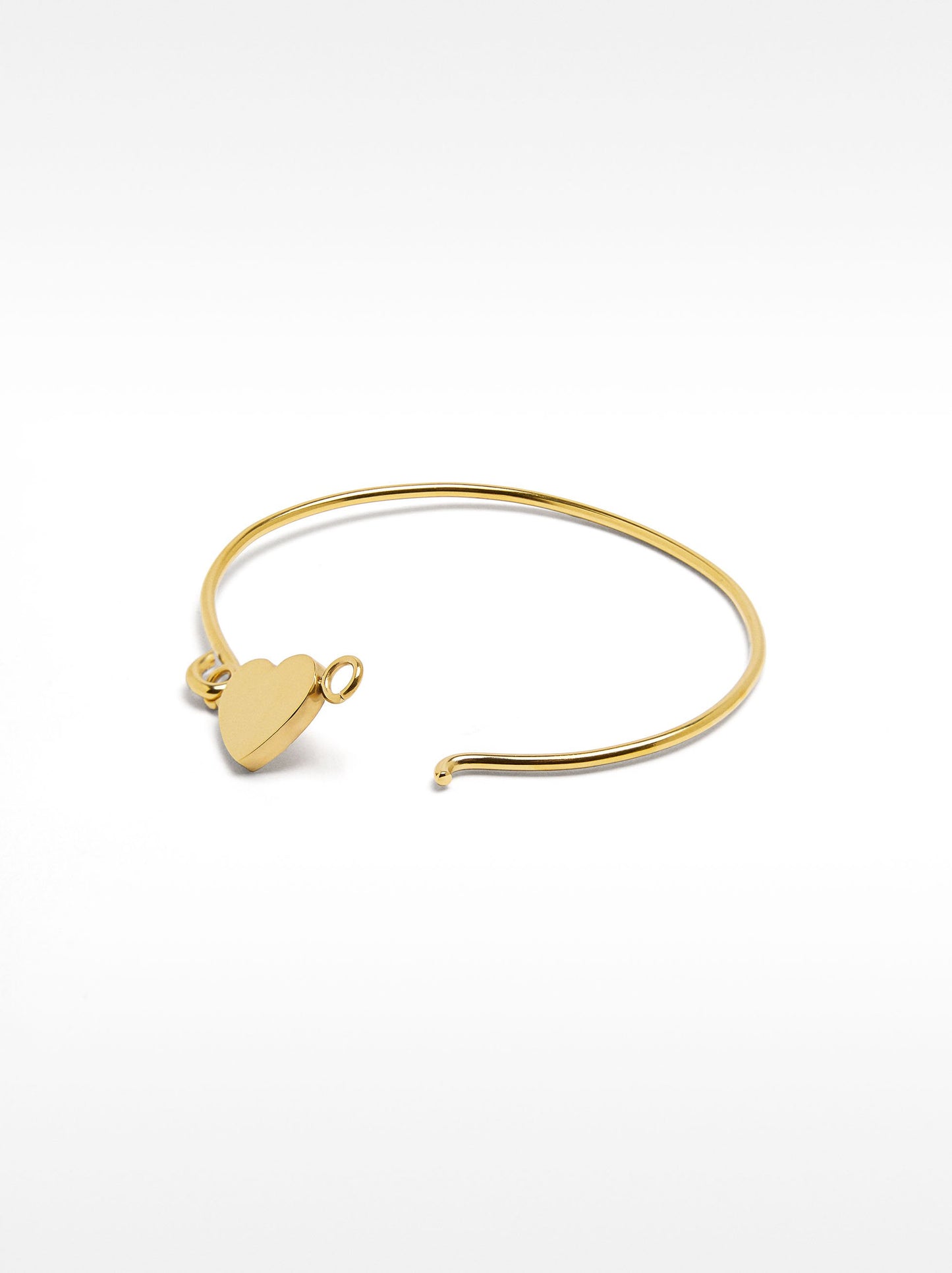 Stainless Steel Rigid Bracelet With Heart