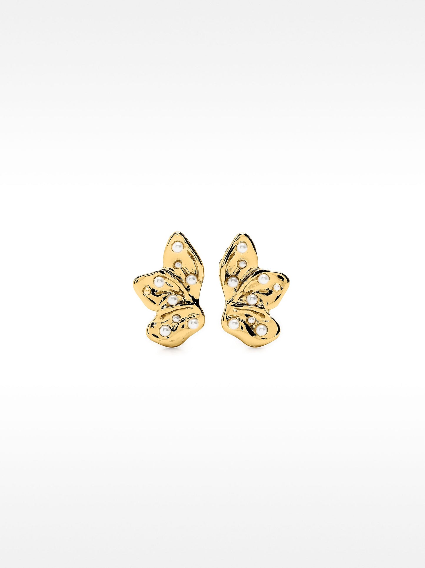 Half-Flower Earrings With Pearls