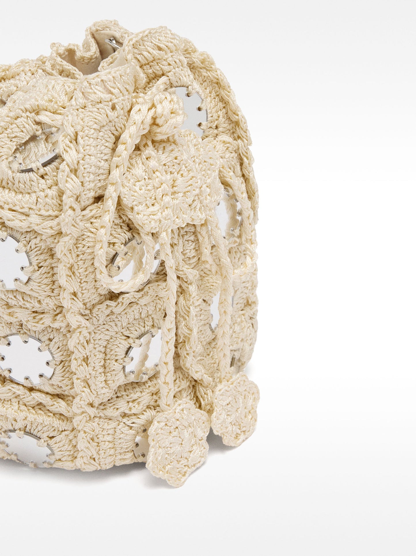 Mesh Bucket Bag With Mirror Details