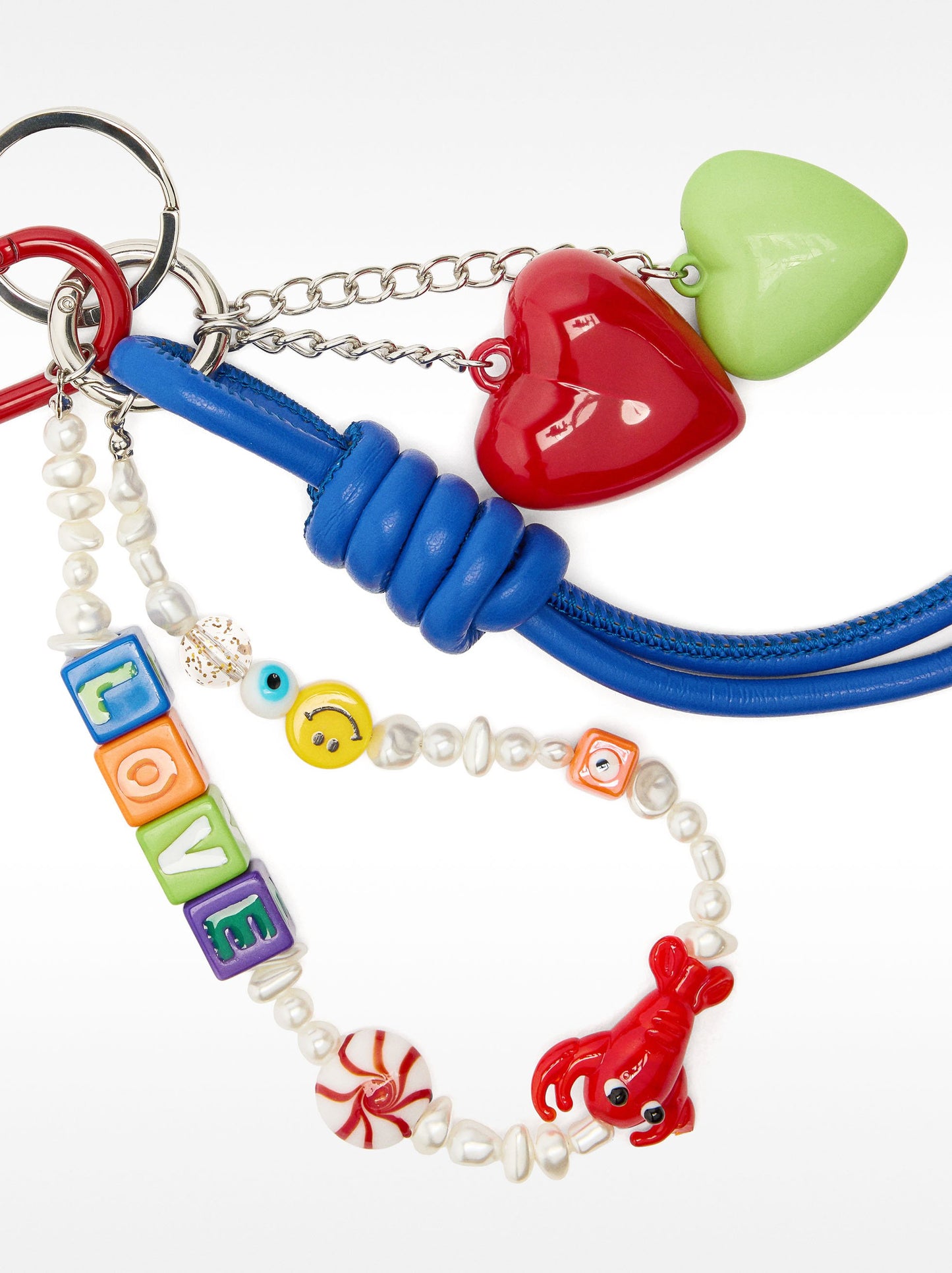 Keychain With Hearts Charm