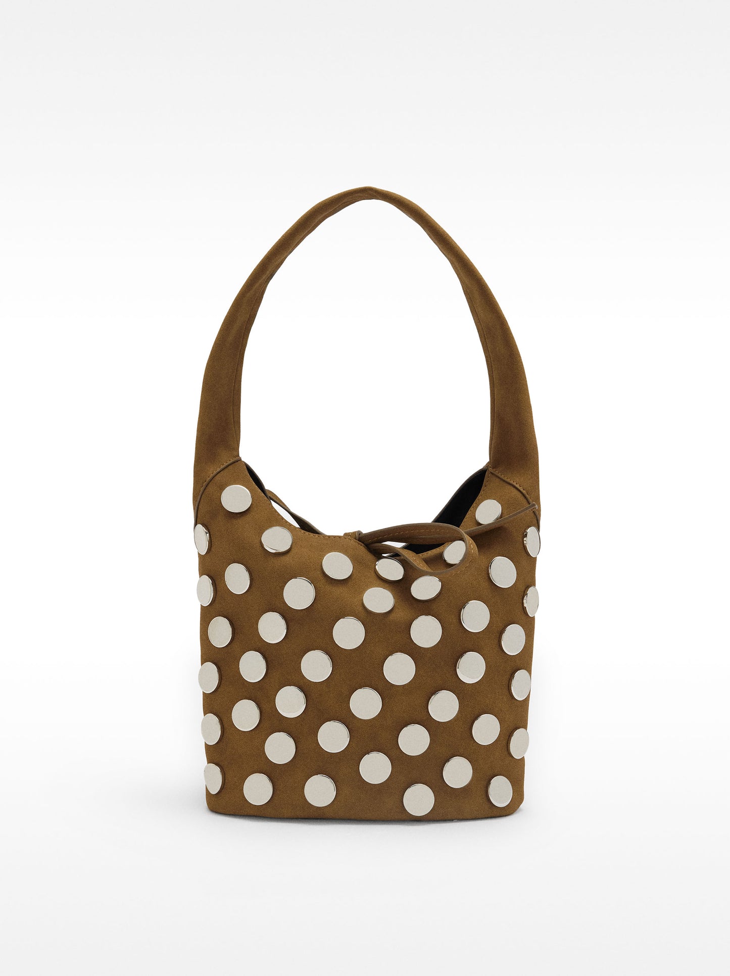 Faux Leather Studded Shoulder Bag