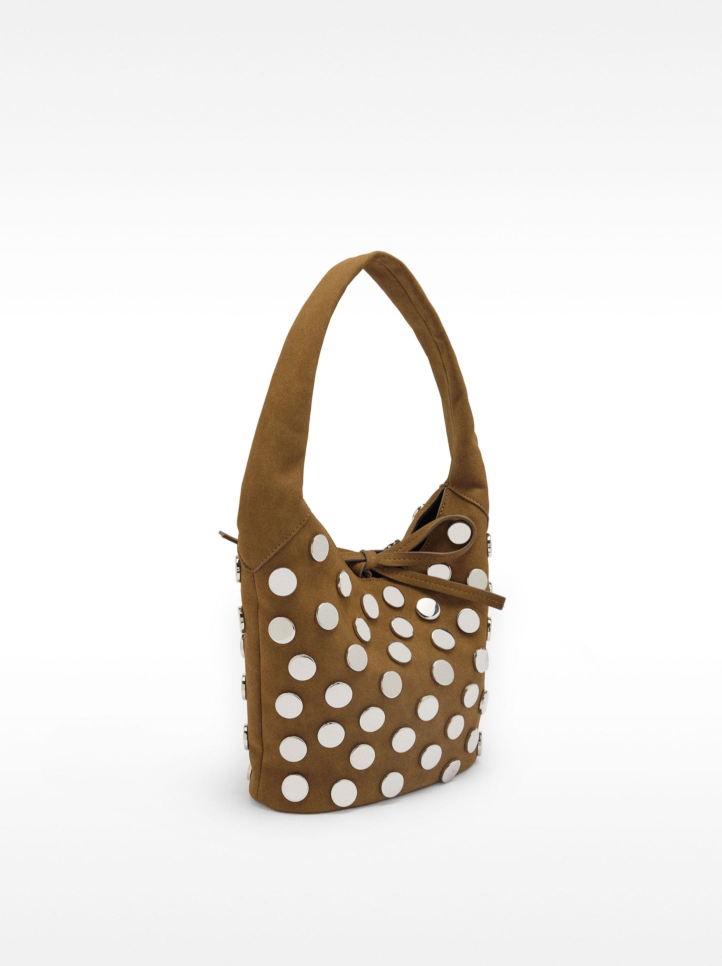 Faux Leather Studded Shoulder Bag