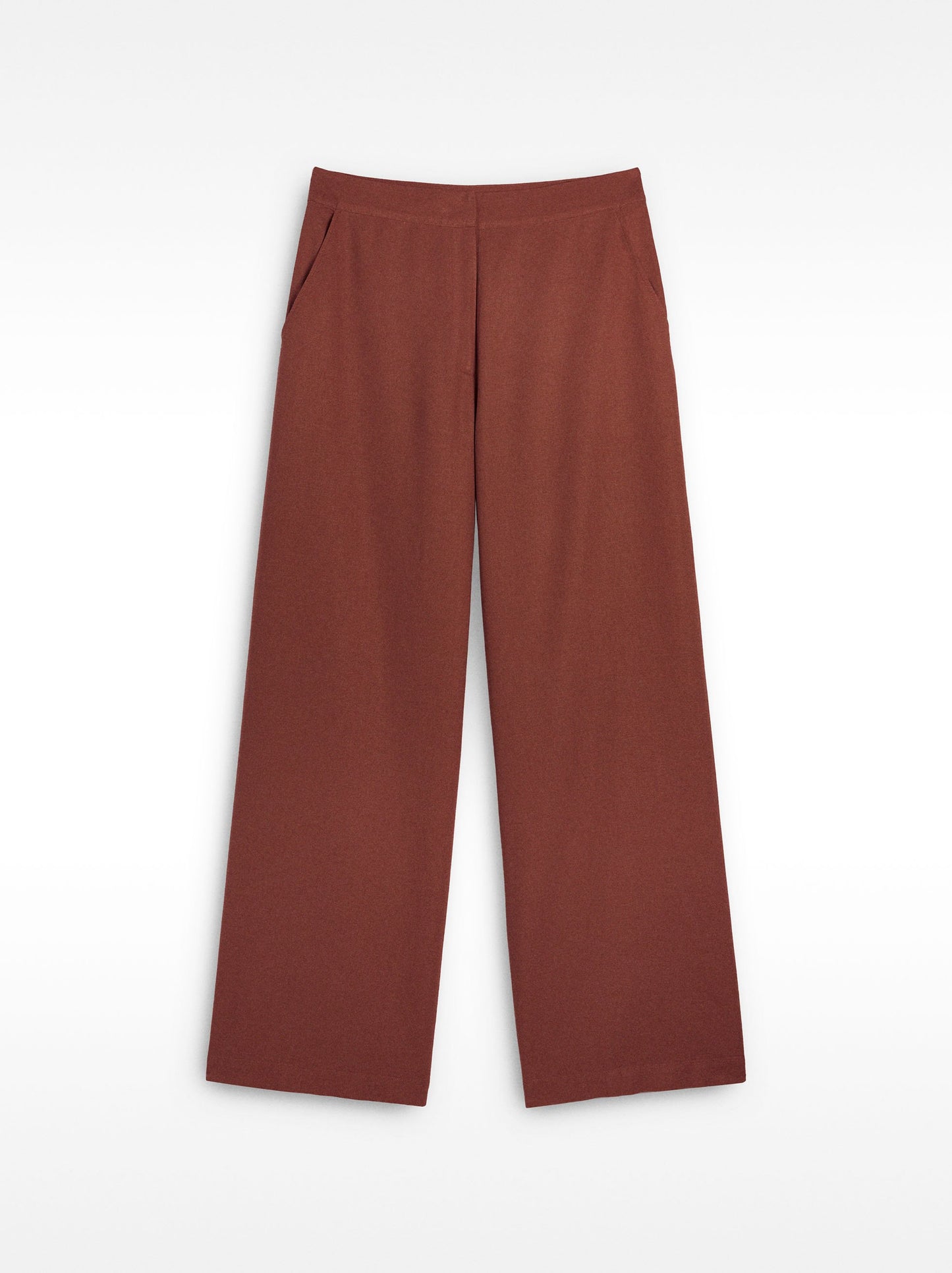 Straight Trousers With Linen