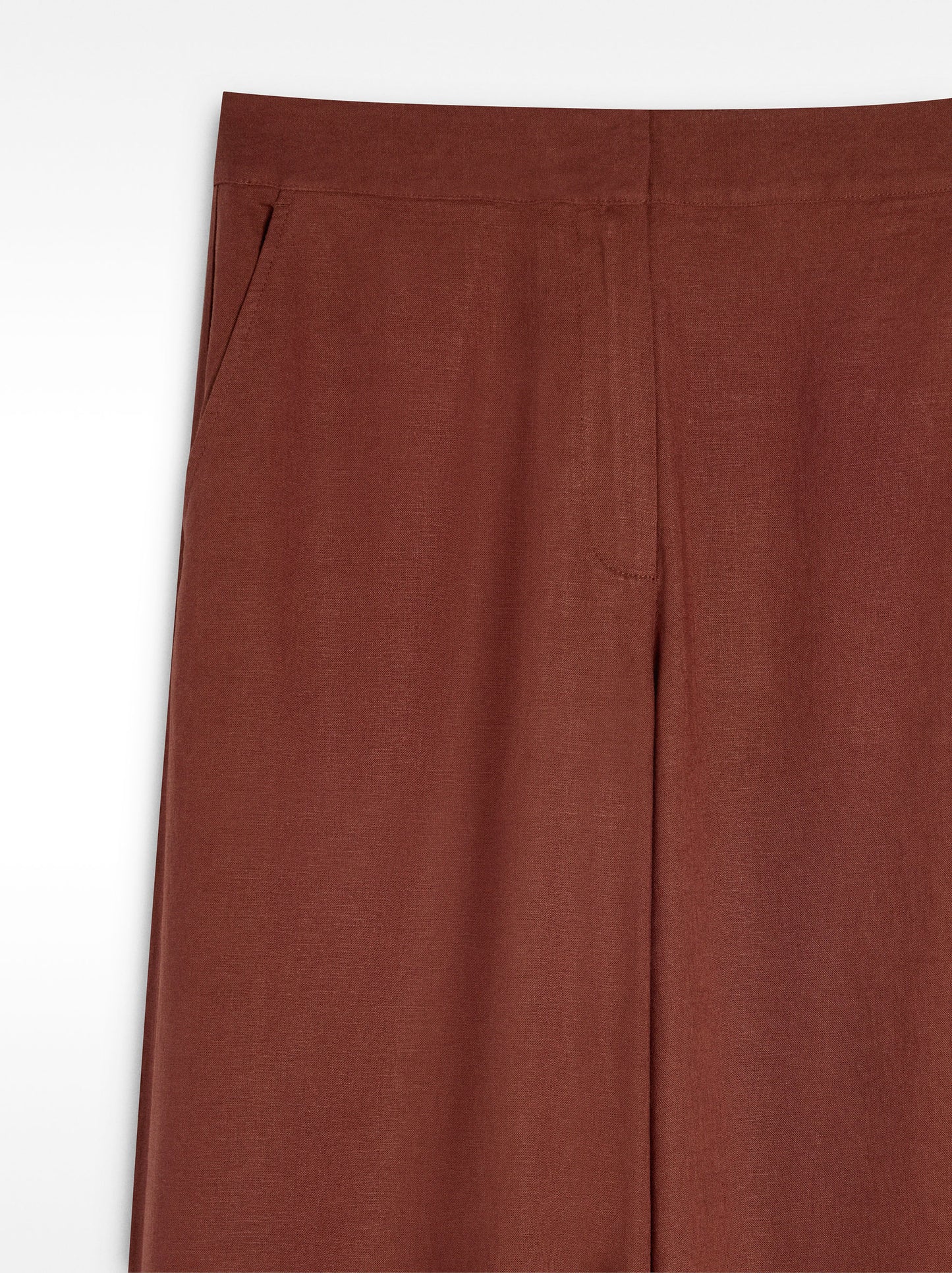 Straight Trousers With Linen