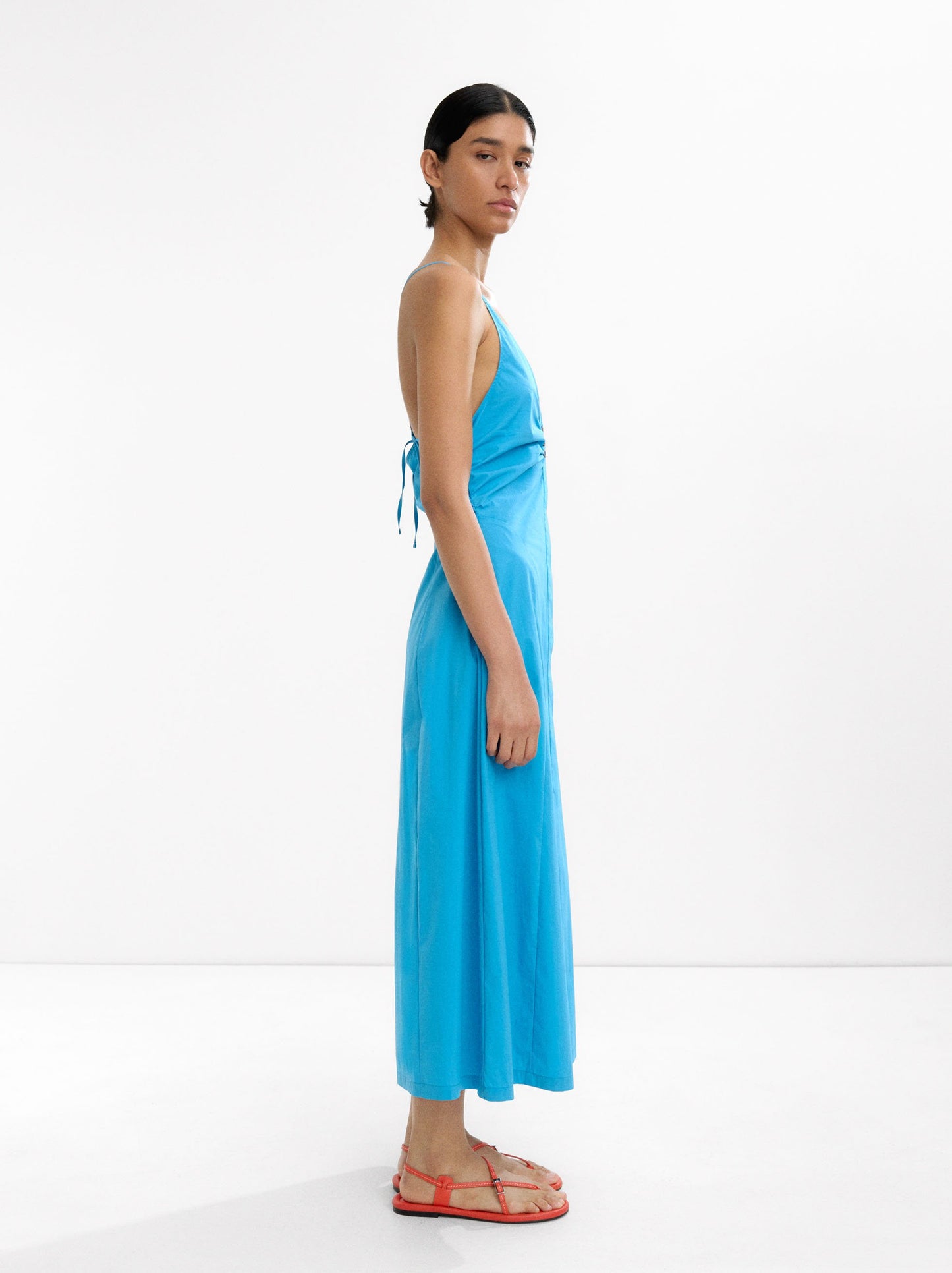 Long Cotton Dress With Straps