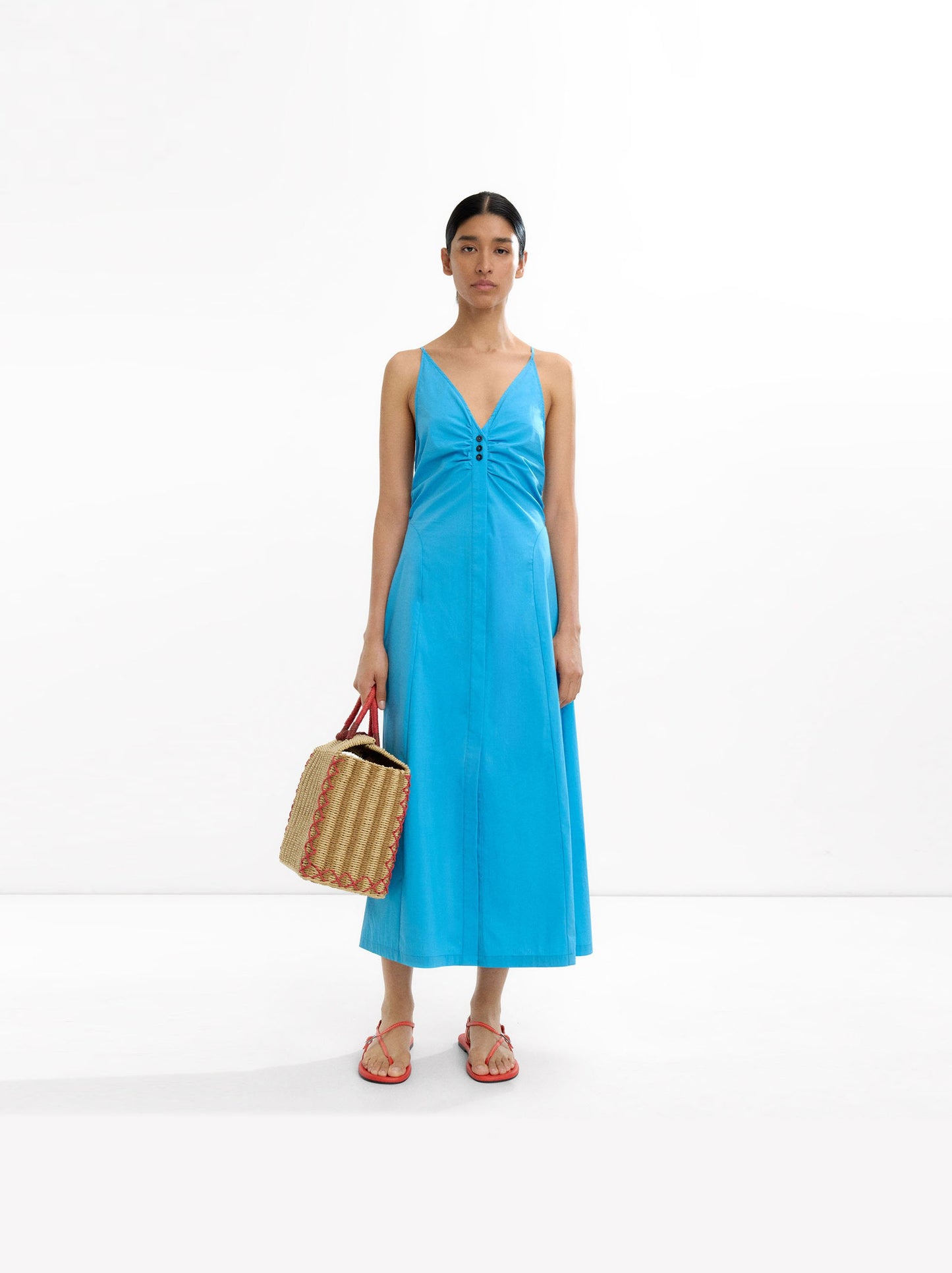 Long Cotton Dress With Straps