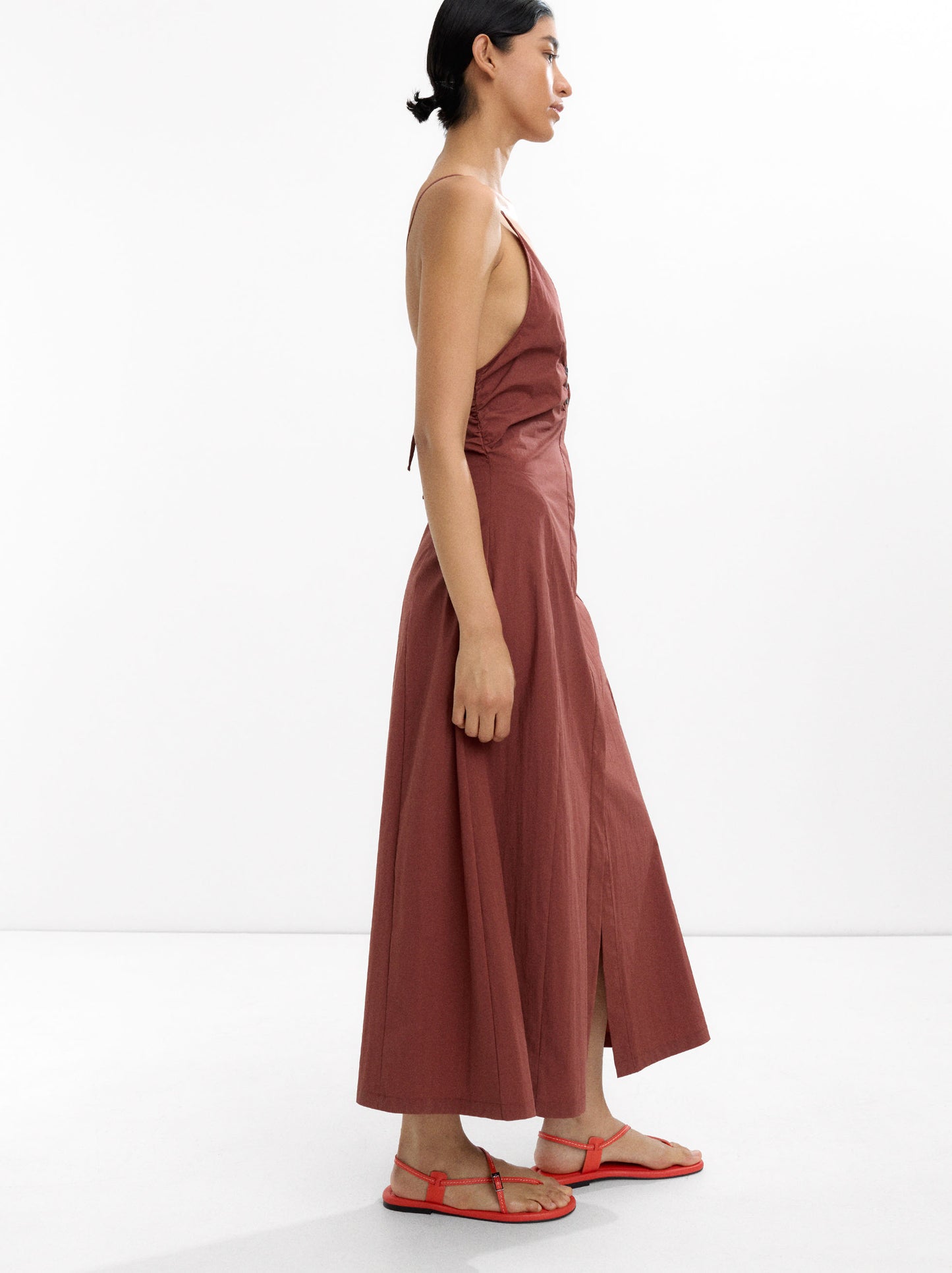 Long Cotton Dress With Straps