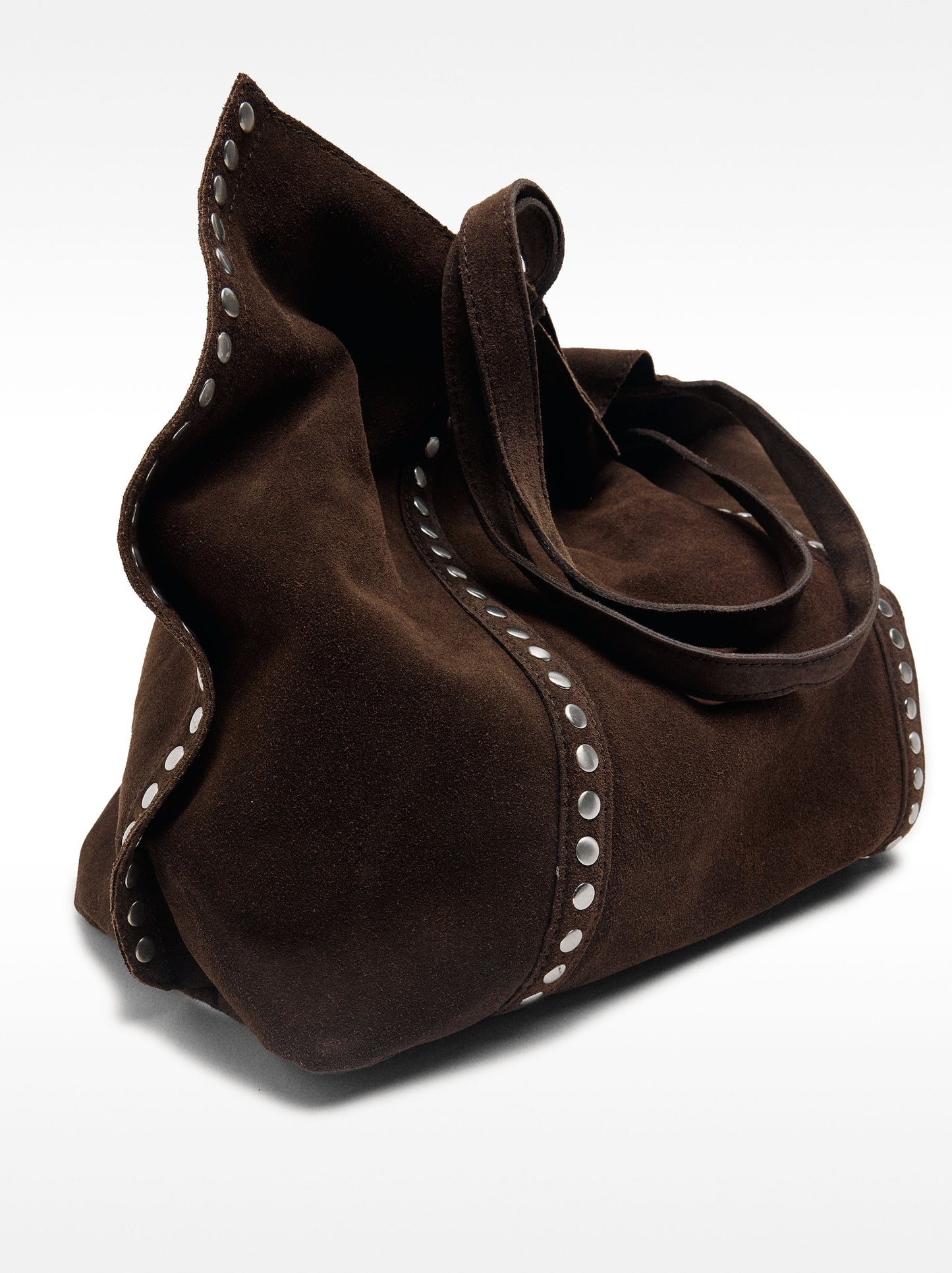Leather Shopper Bag With Studs