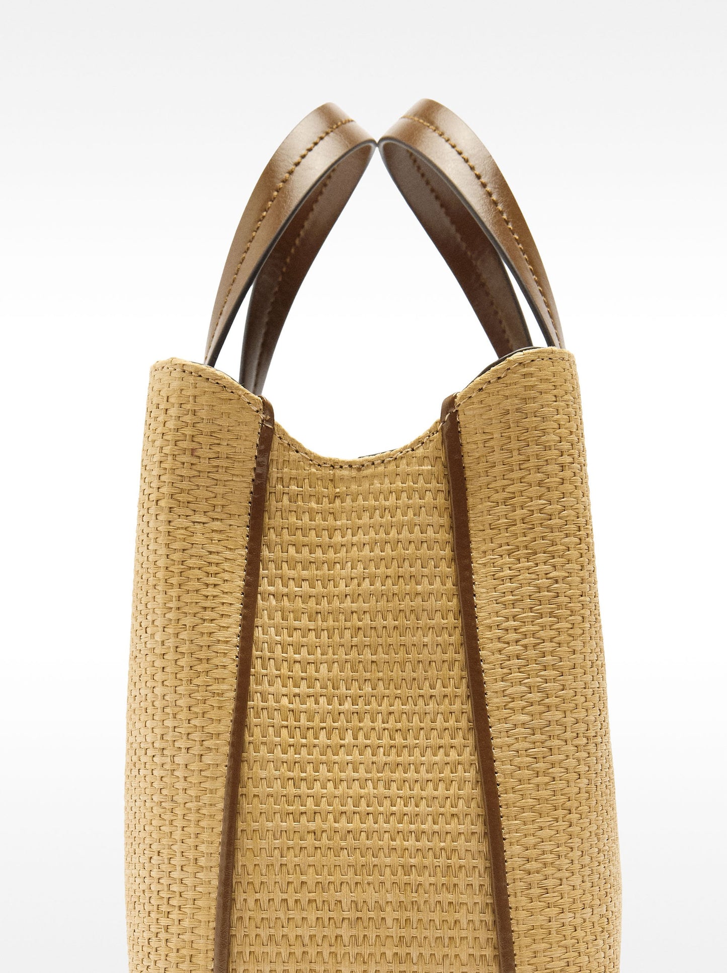 Tote Bag Straw Effect With Strap