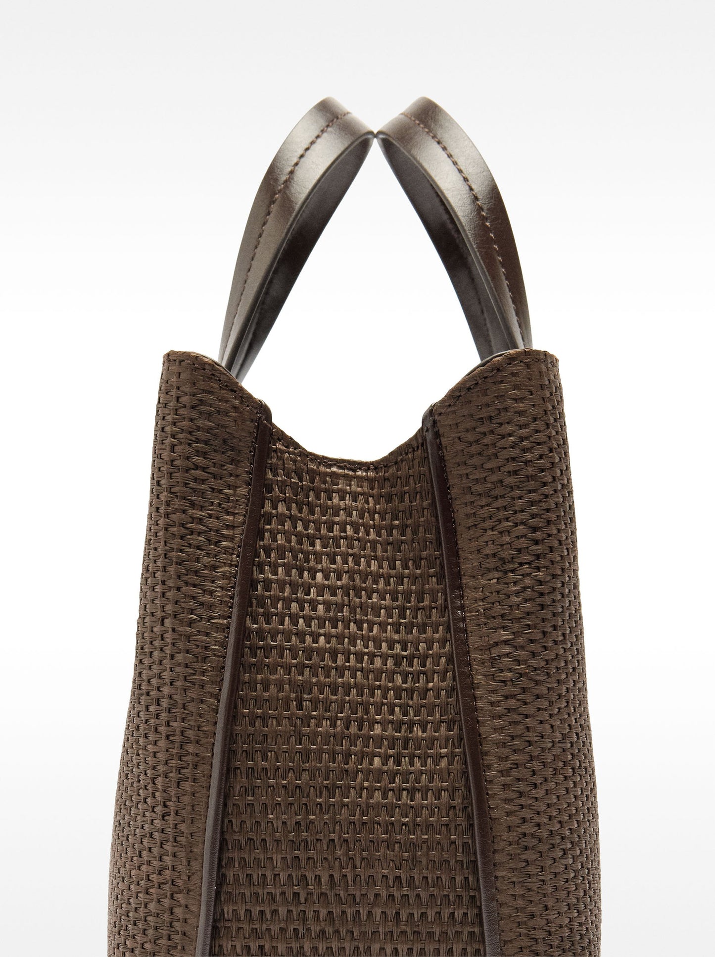 Tote Bag Straw Effect With Strap