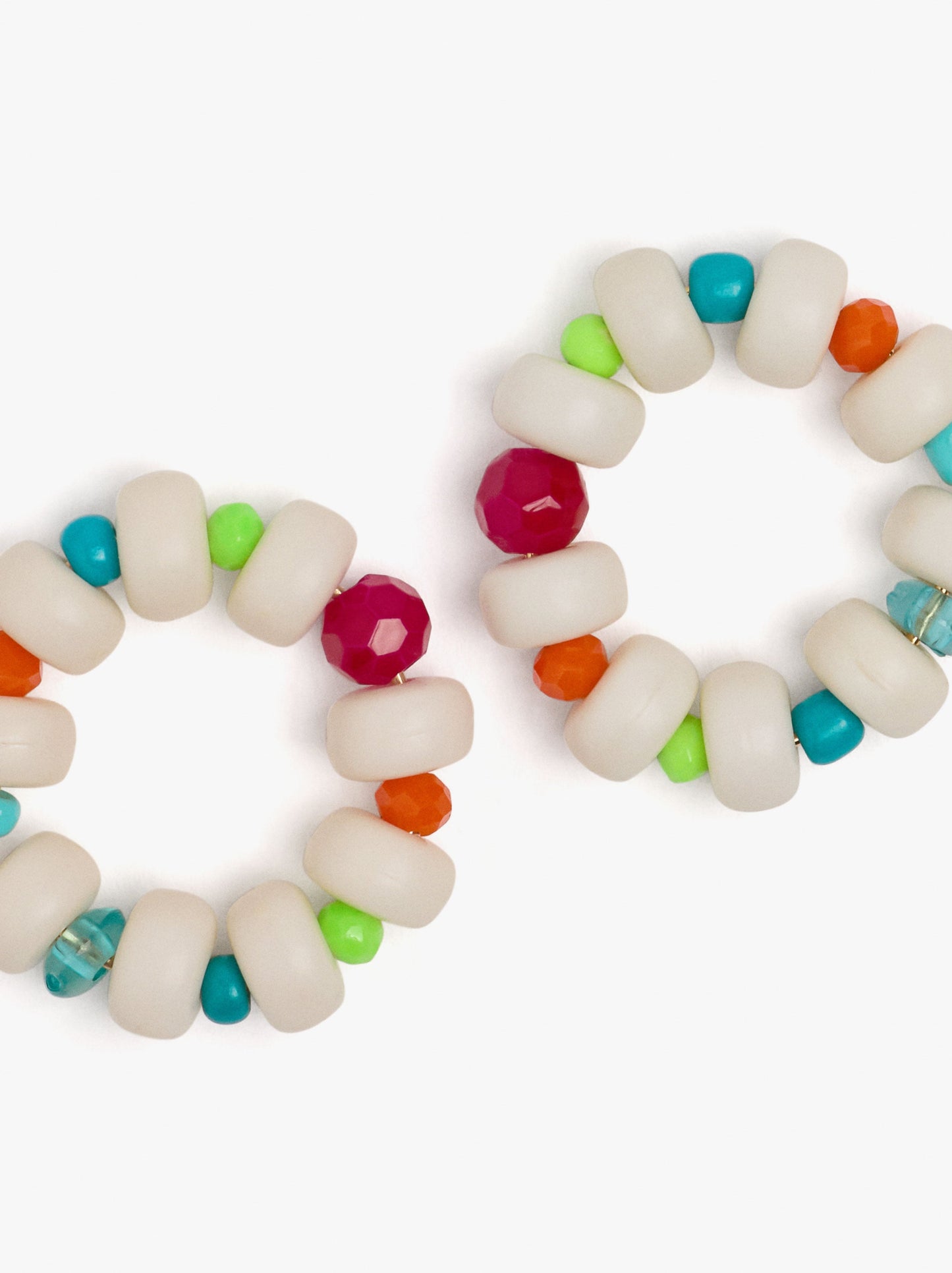 Earrings With Multicolor Beads