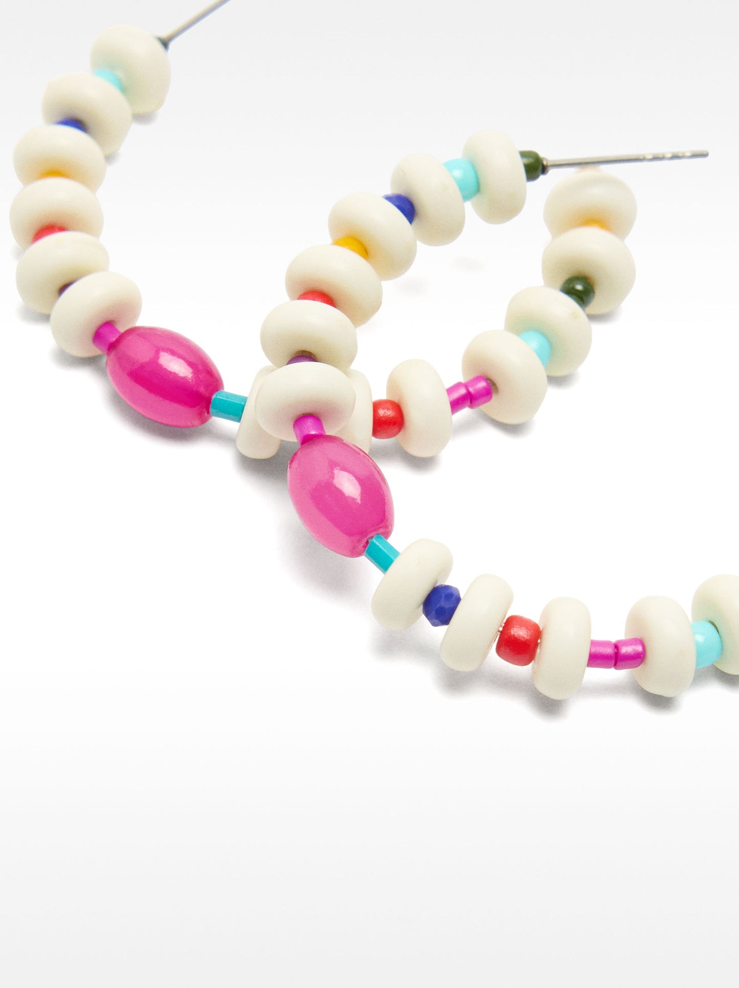 Hoop Earrings With Multicolored Beads