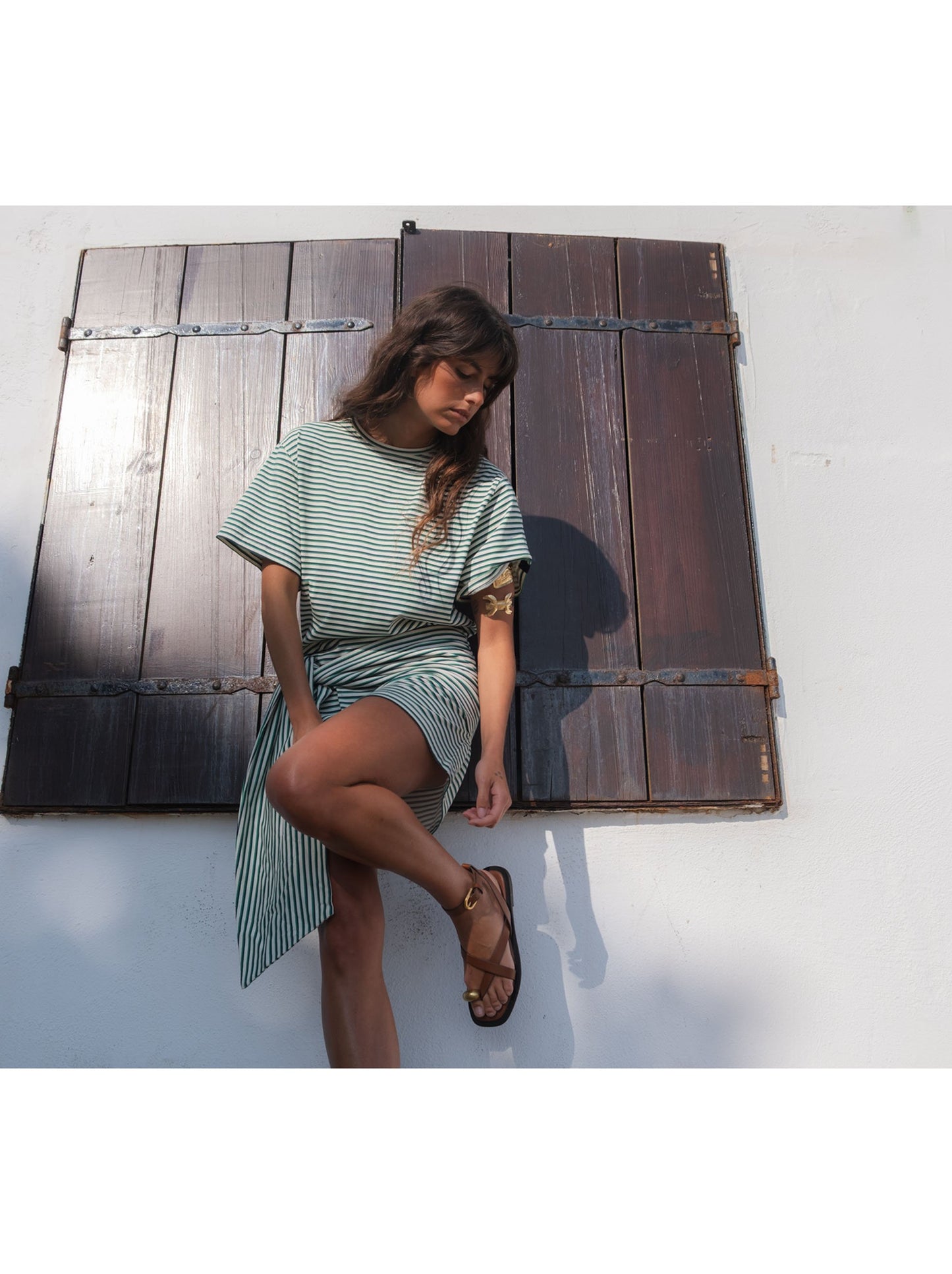 Short Striped Dress 100% Cotton