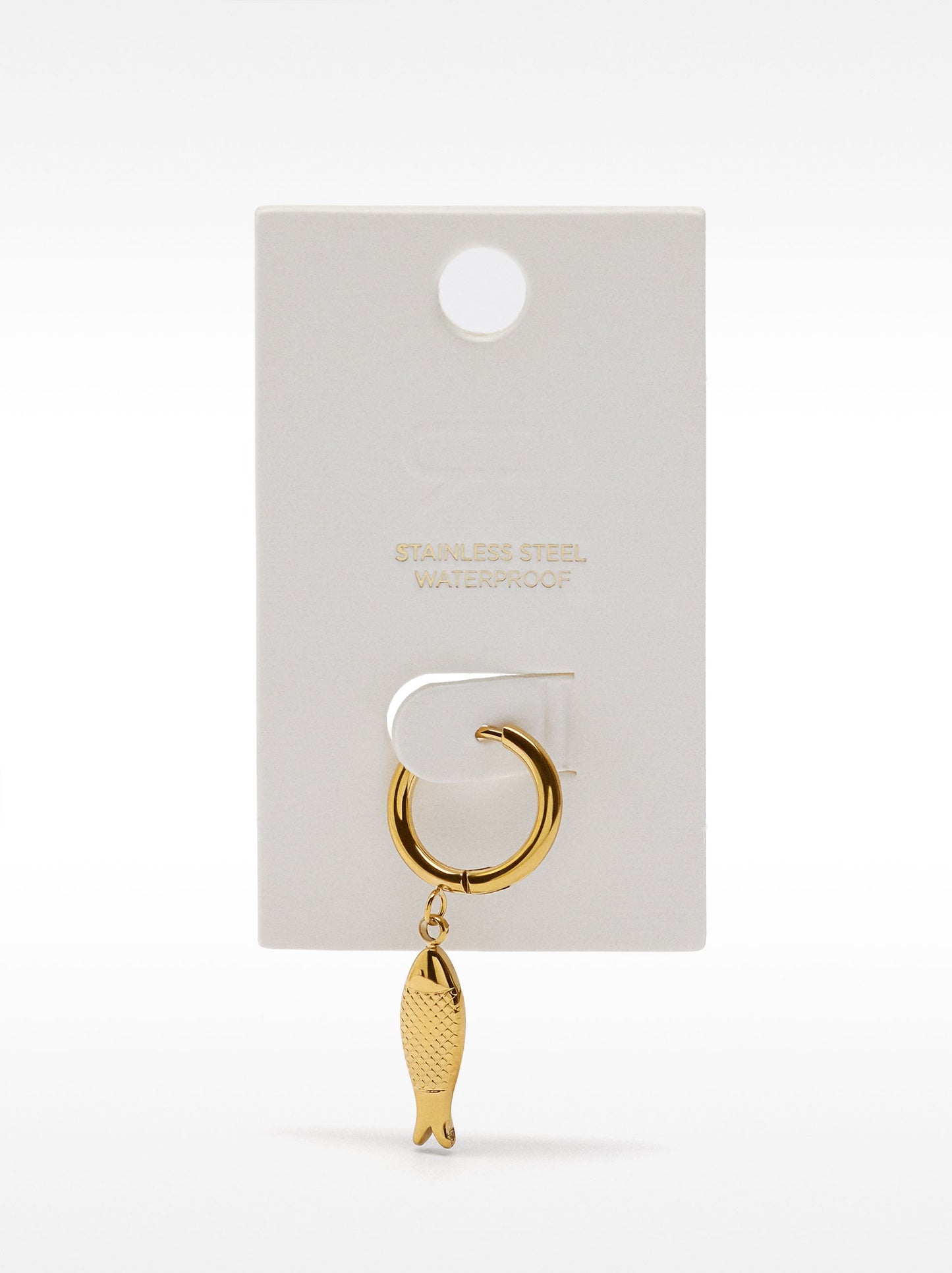 Fish Single Hoop Earring - Stainless Steel