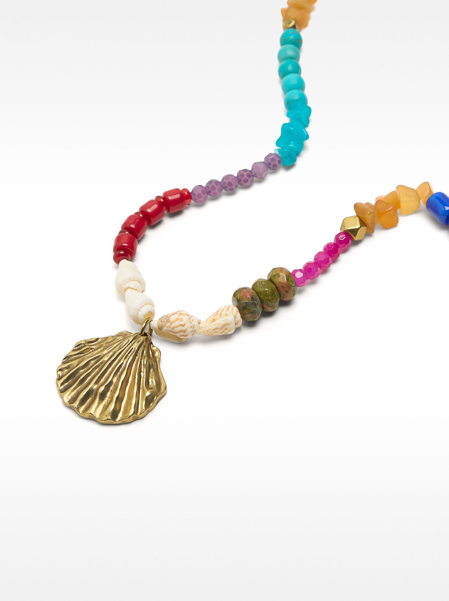 Multicolor Necklace With Stones And Pendant