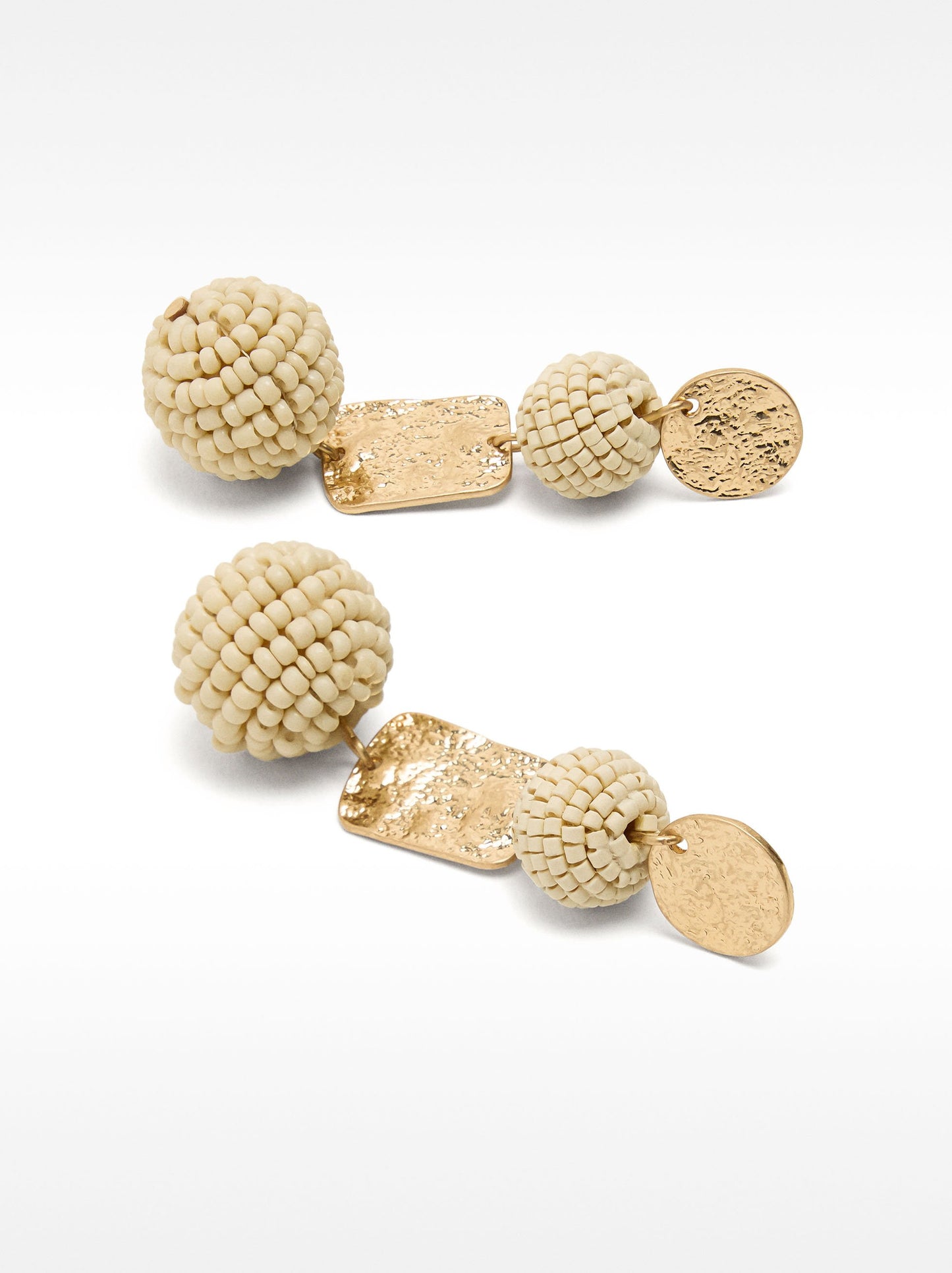 Long Earrings With Beaded Spheres