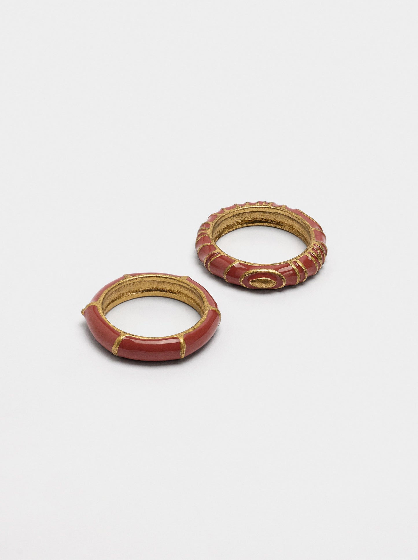 Set Of Rings With Enamel