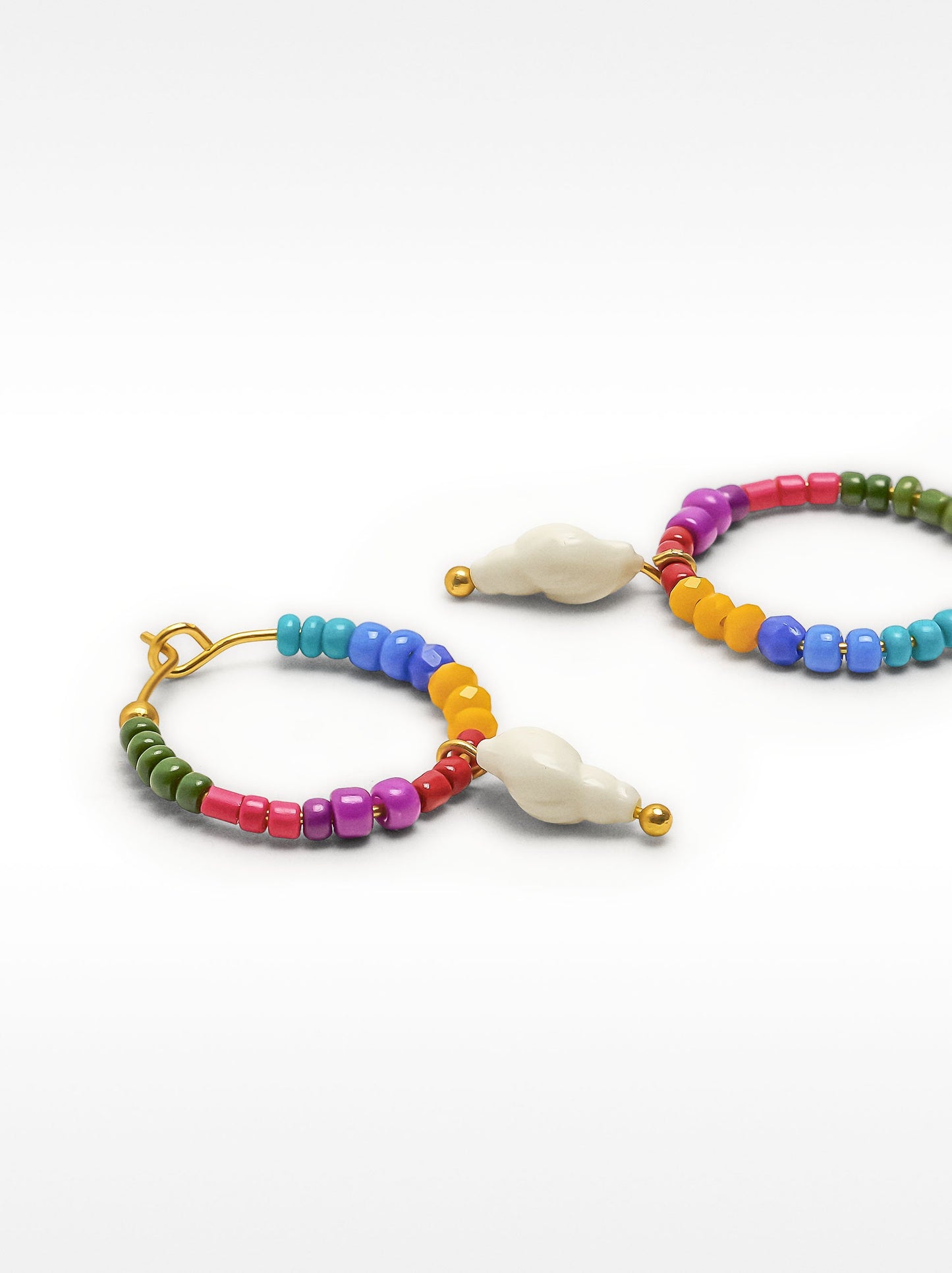 Hoop Earrings With Multicolor Beads