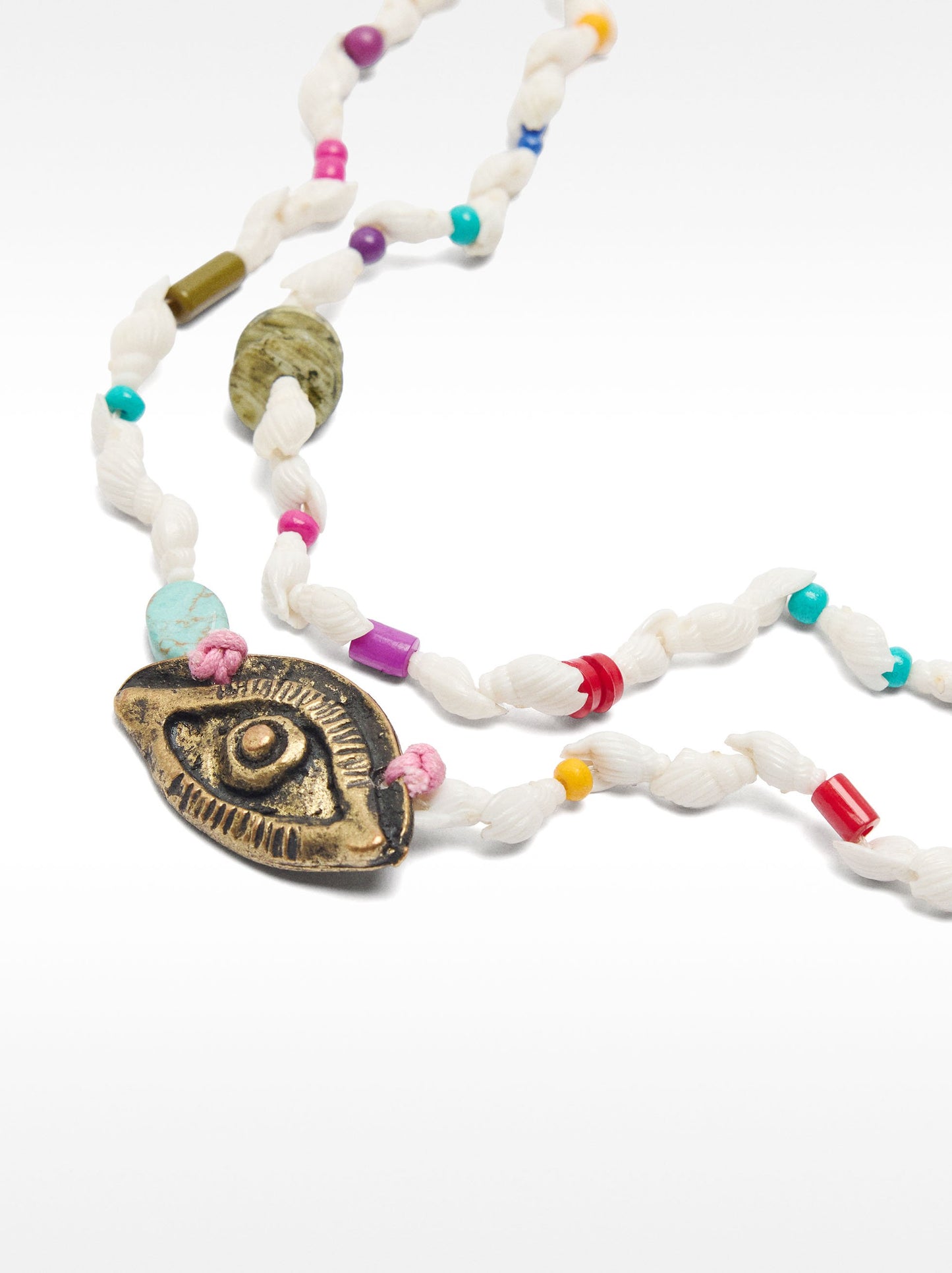 Double Necklace With Shells And Beads