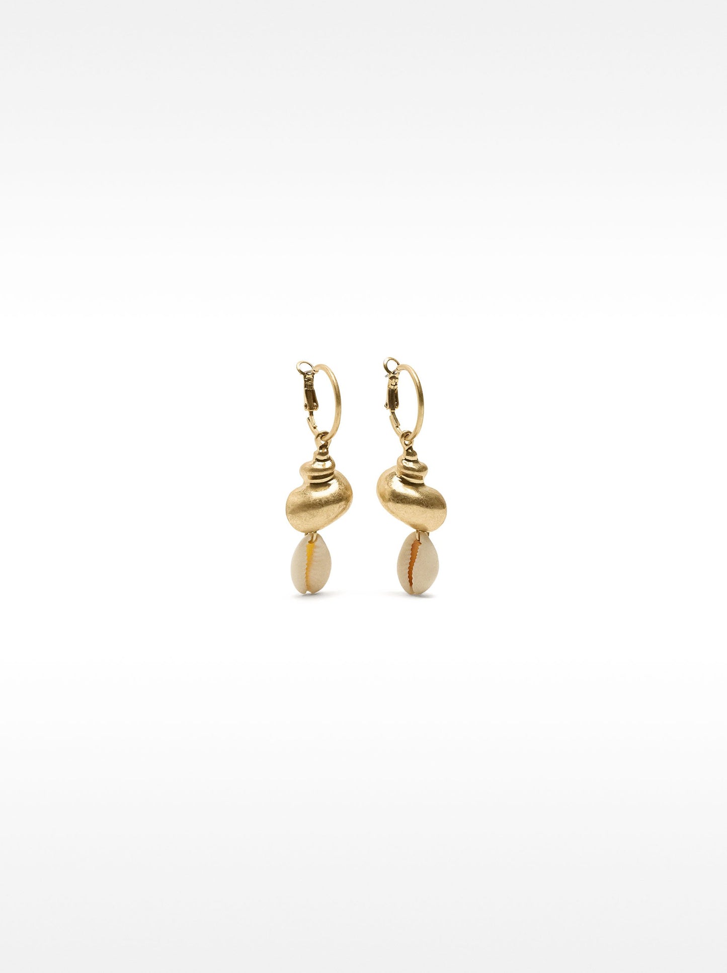 Hoops With Shell Pendants