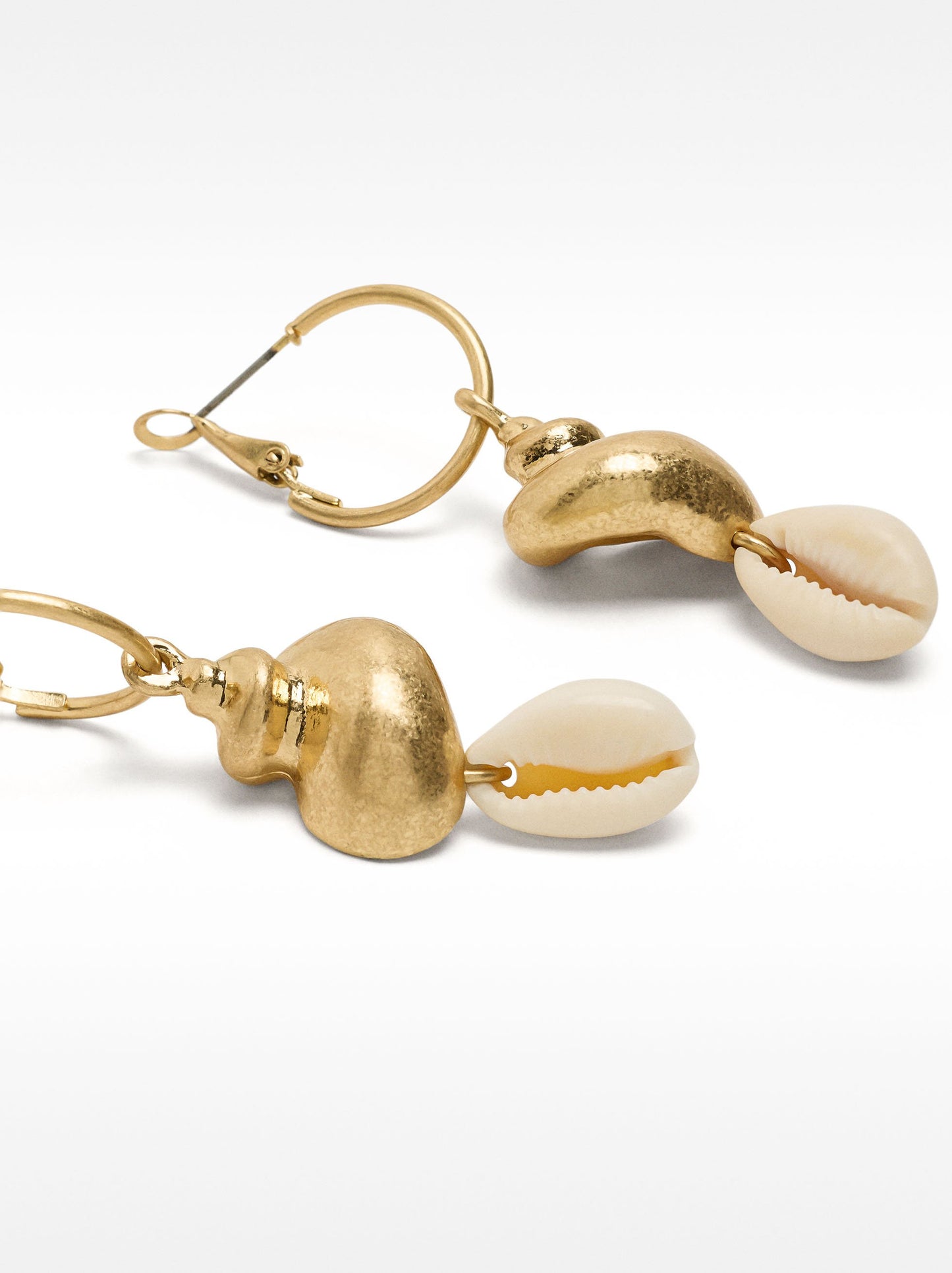 Hoops With Shell Pendants