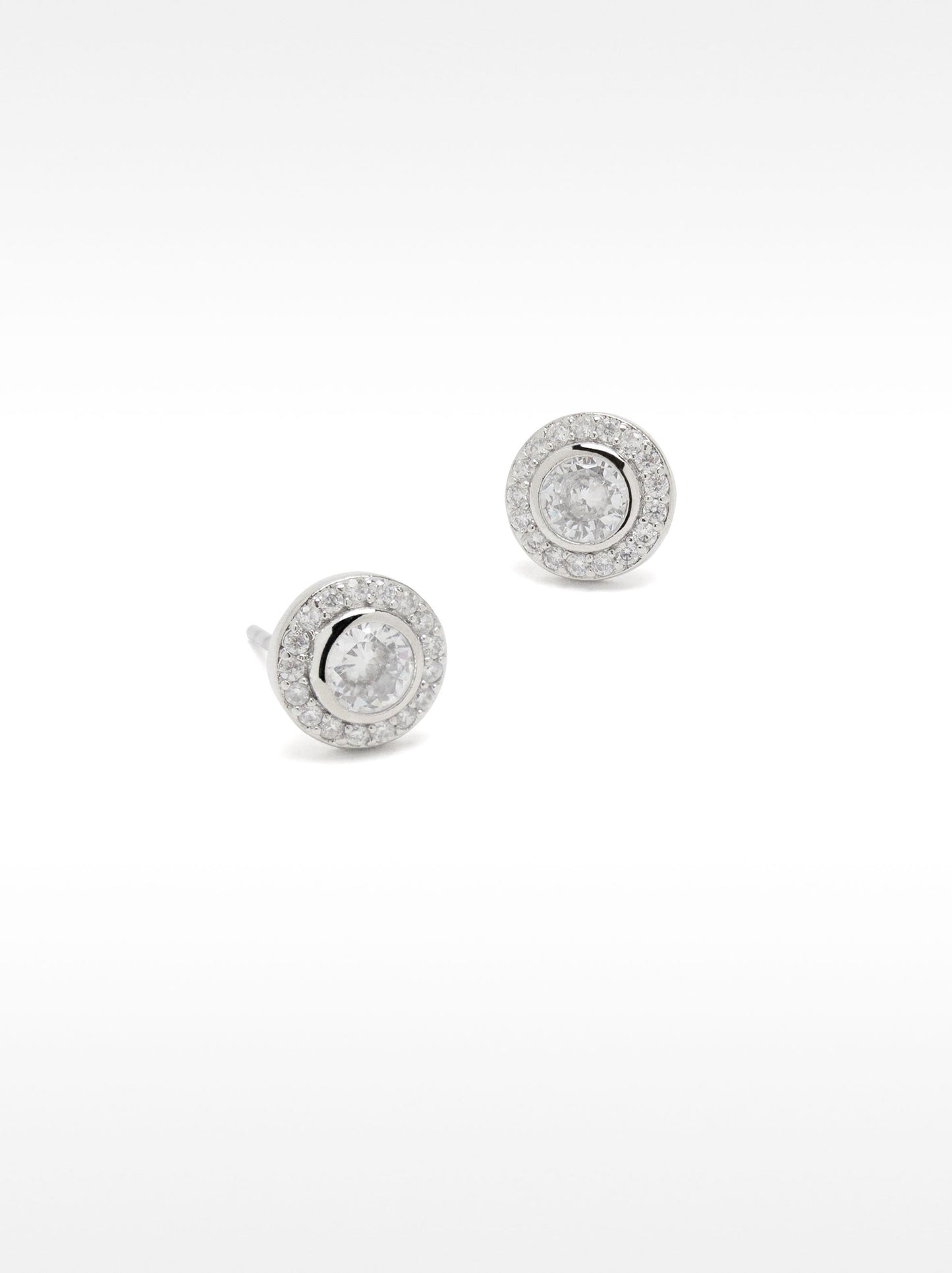 Round Earrings With Cubic Zirconia