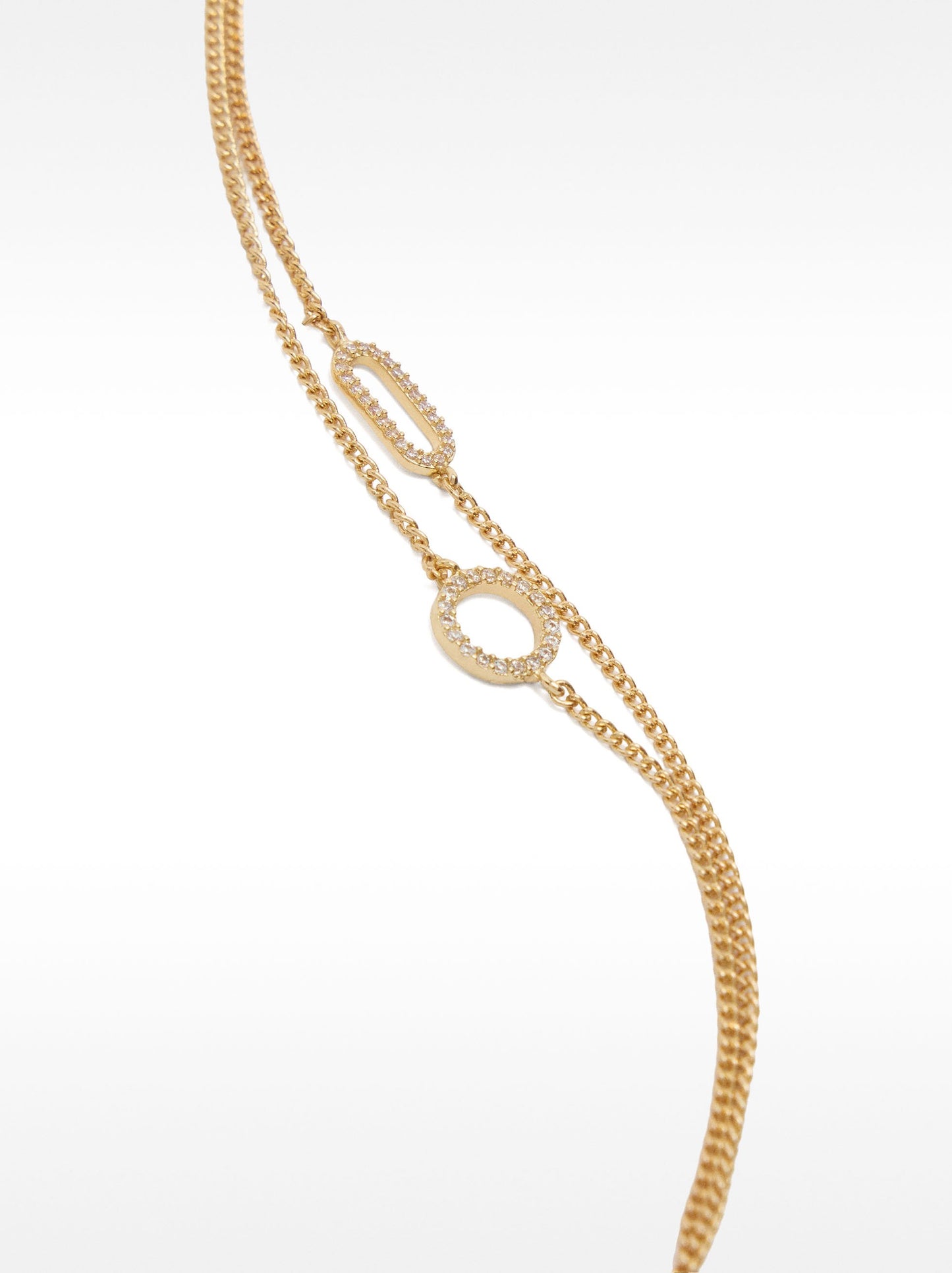 Double Hoop Bracelet With Zirconia