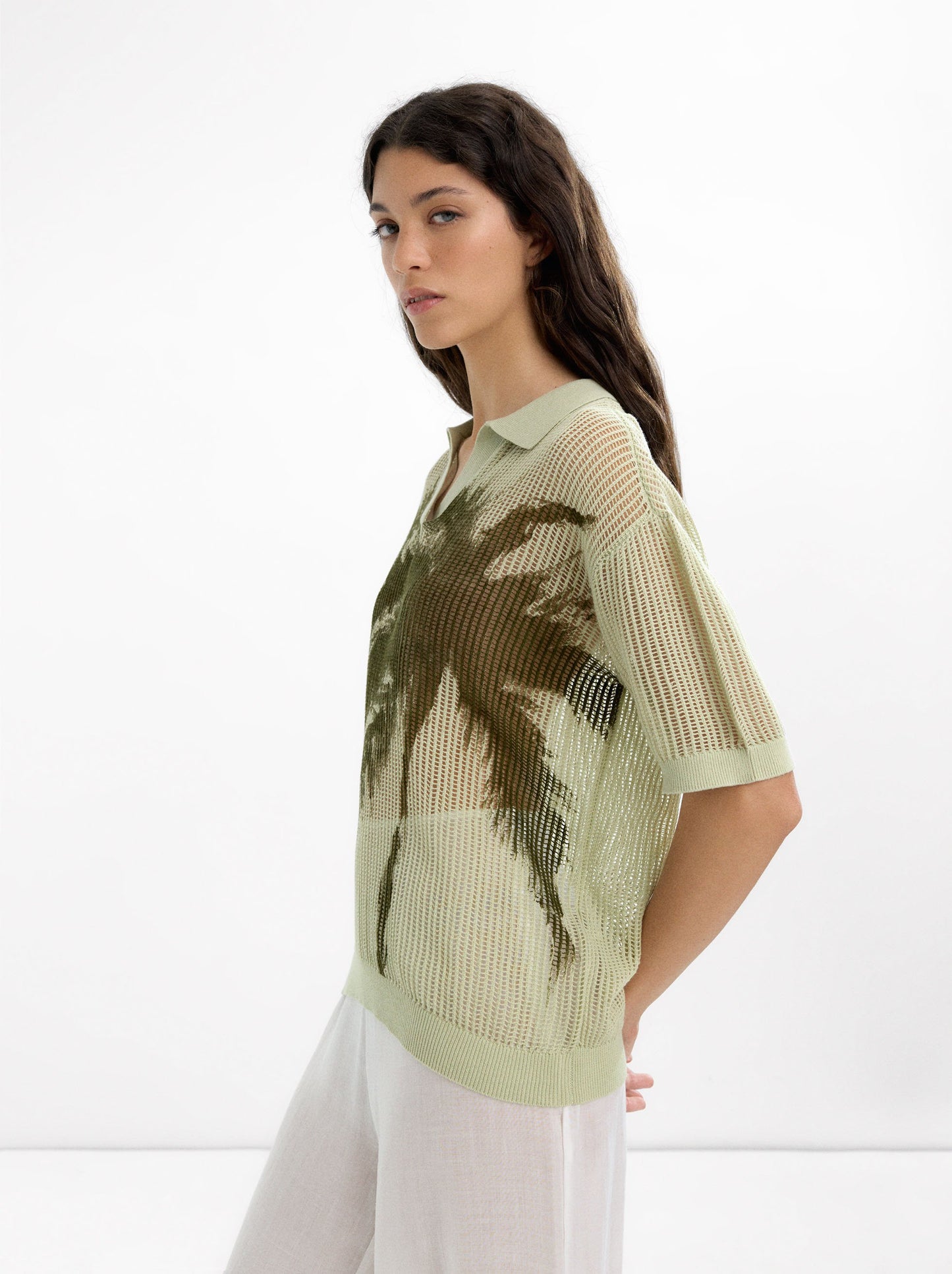 Cotton T-Shirt With Polo Collar