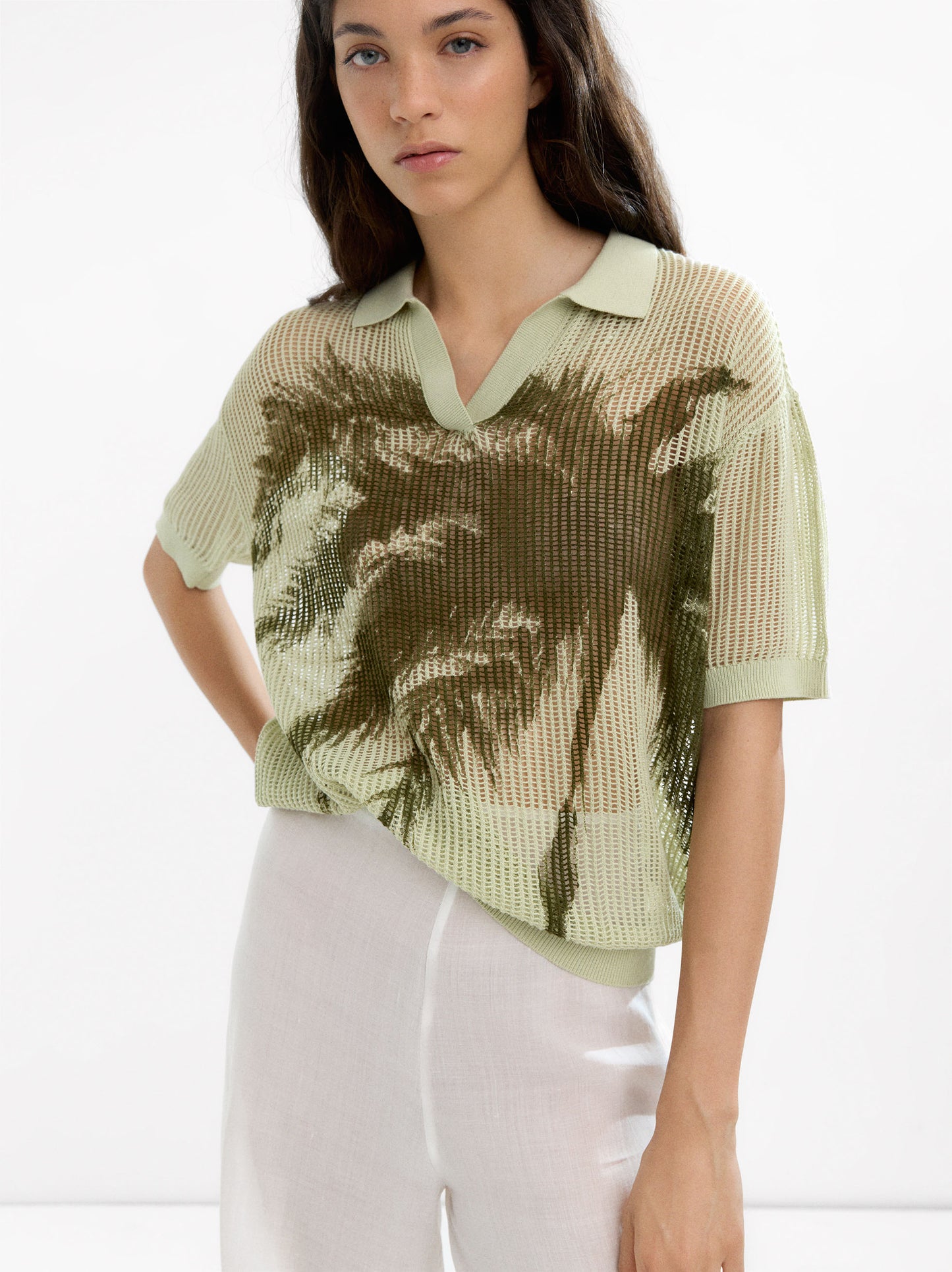 Cotton T-Shirt With Polo Collar