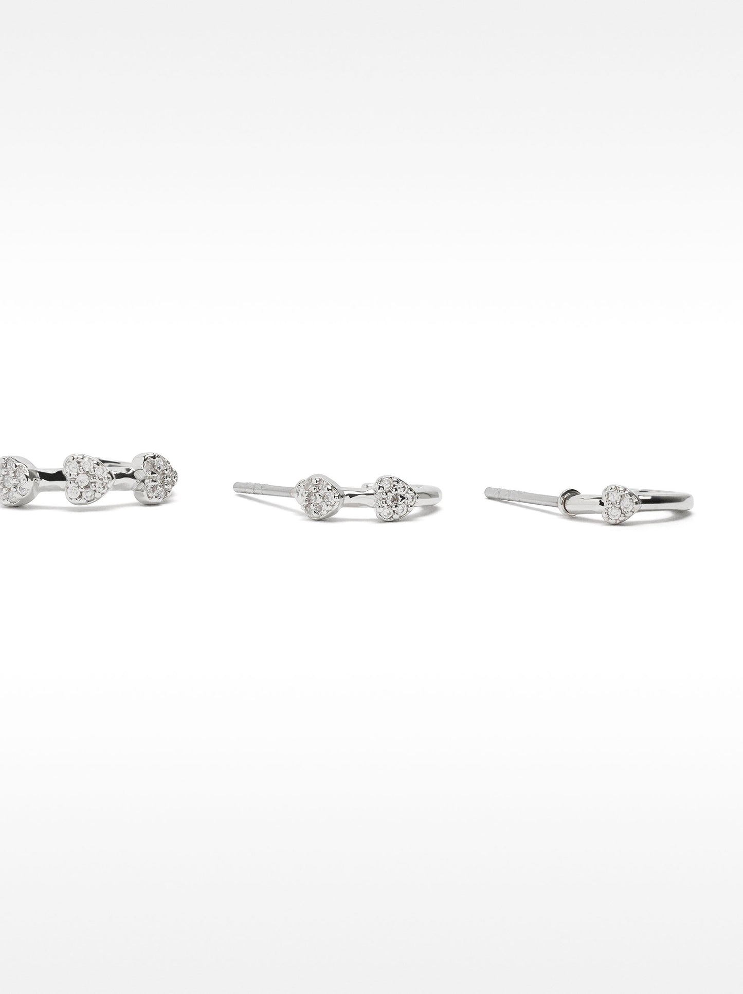 Set Of Hoop Earrings With Zirconia