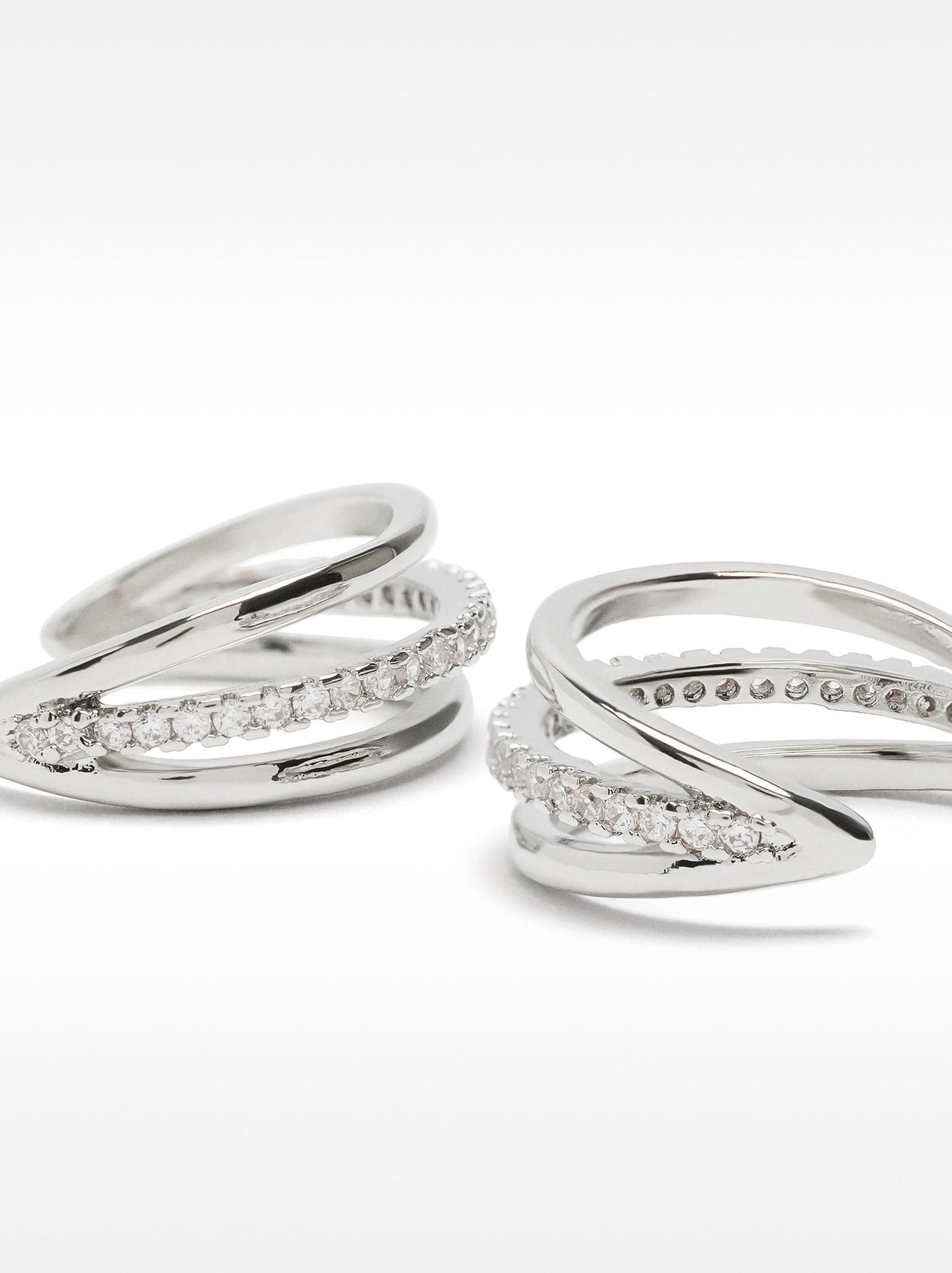 Triple Hoop Earrings With Zirconia
