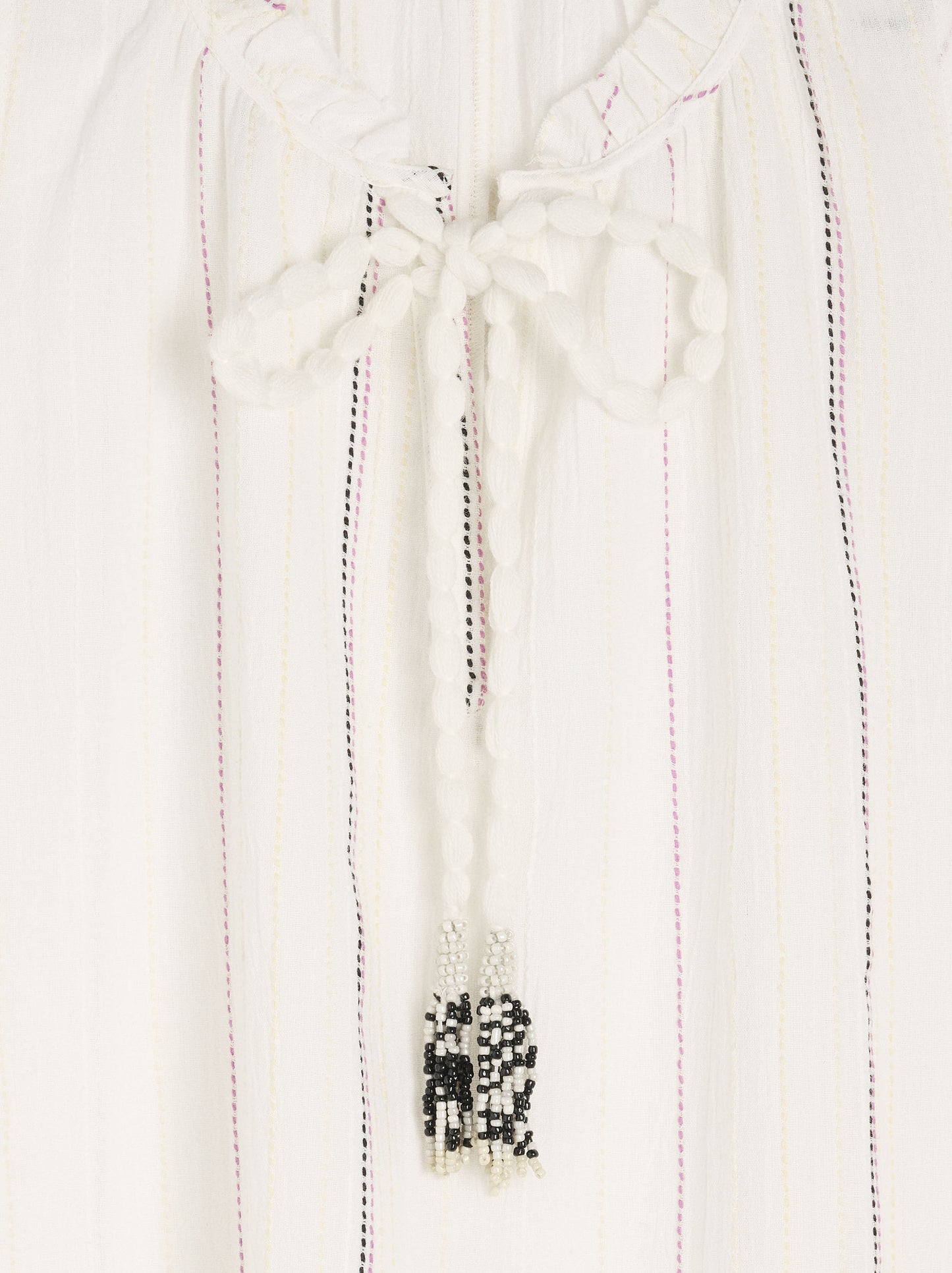 Long Dress With Multicolor Topstitching