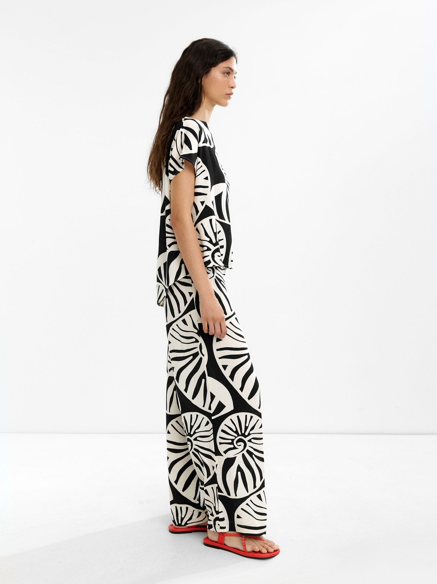 Printed Fluid Trousers