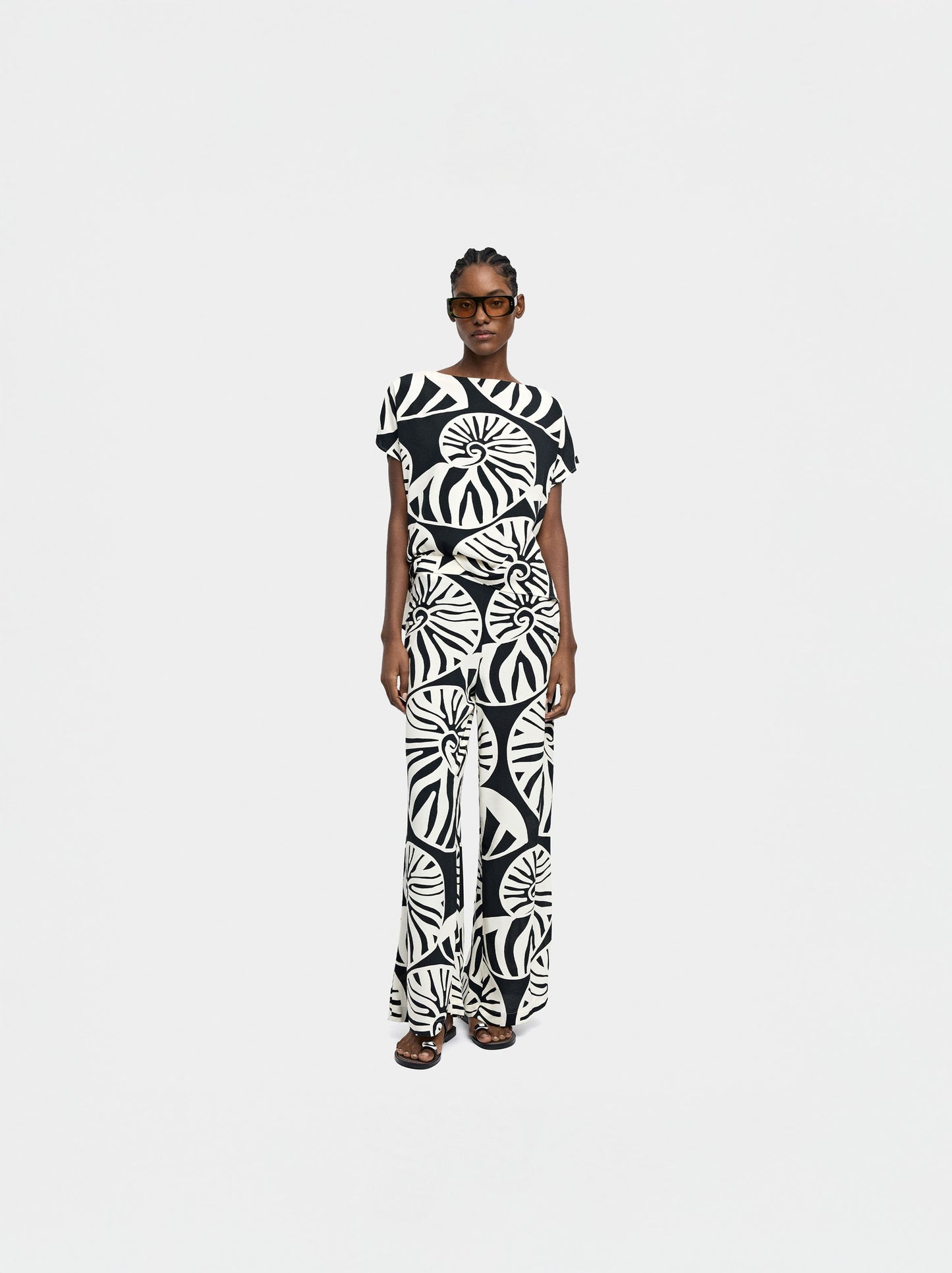 Printed Fluid Trousers