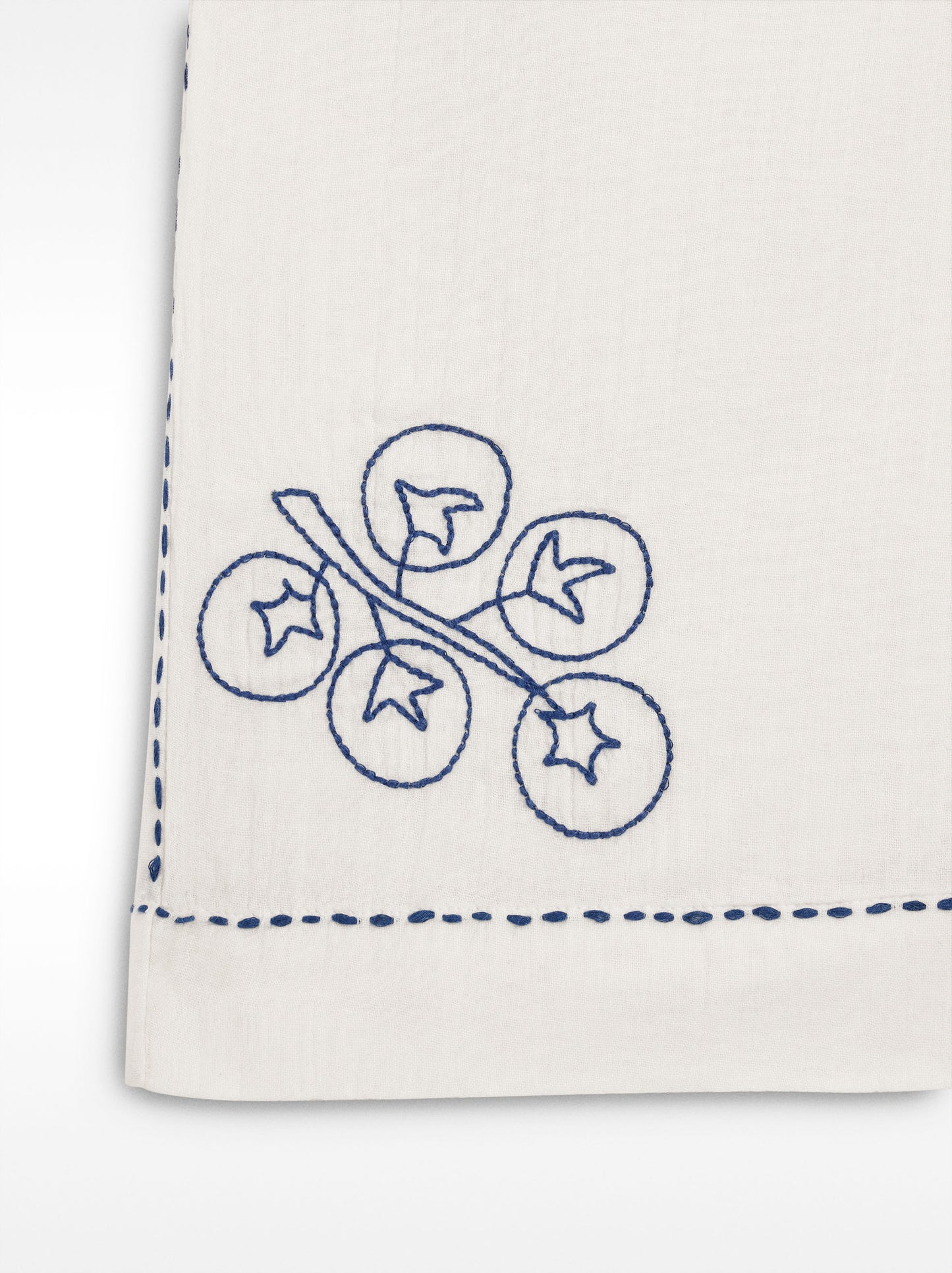 100% Cotton Trousers With Embroidery