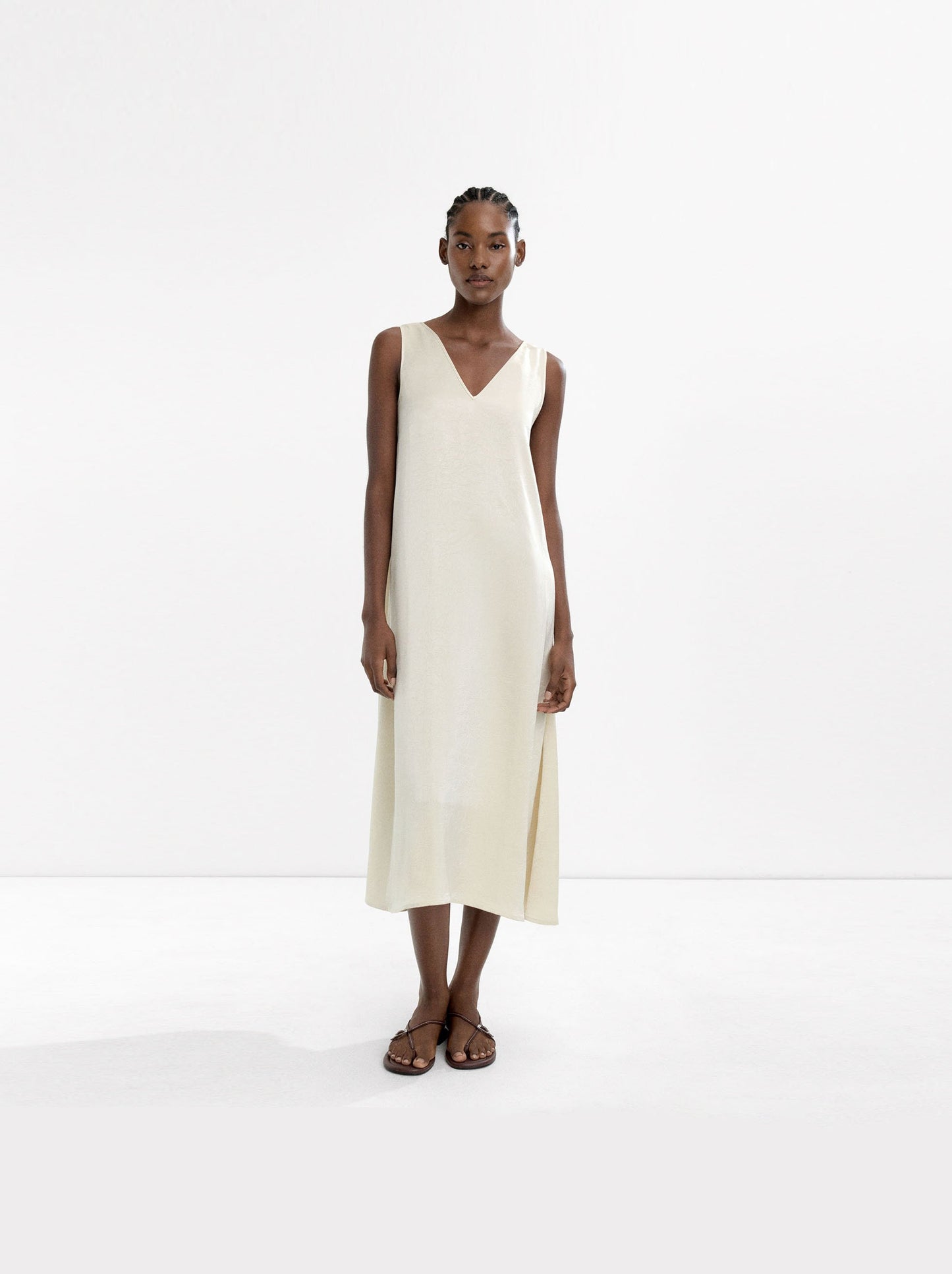 Wrinkled Effect Midi Dress