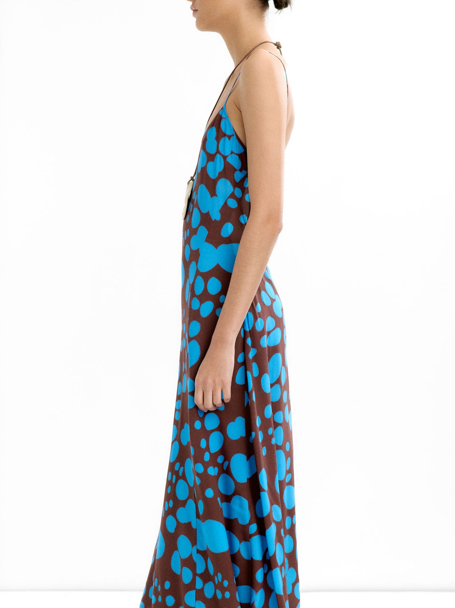 Long Printed Dress With Straps